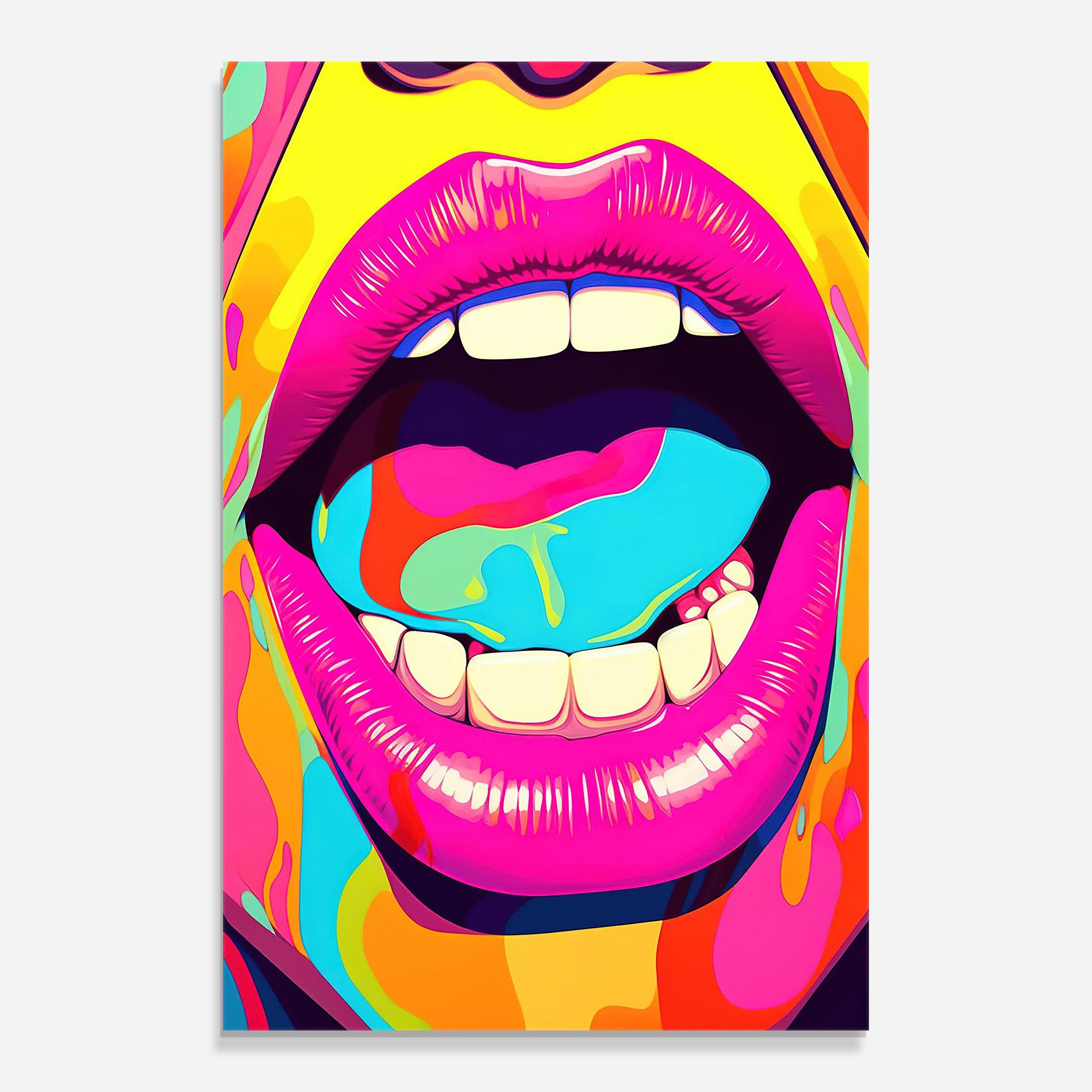 Üvegkép Pop Art Mouth mockup 0
