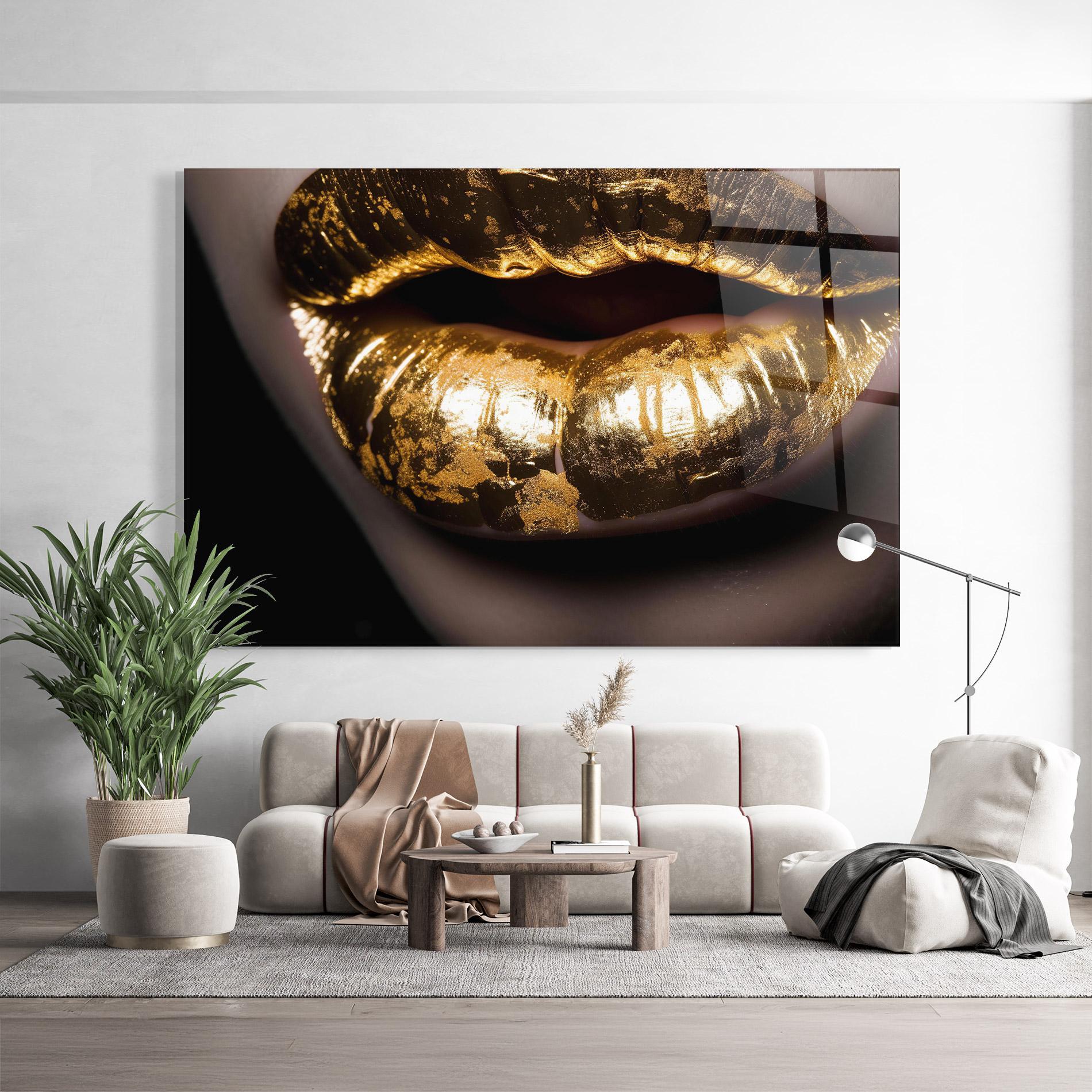 Üvegkép Big Gold Lips mockup 9