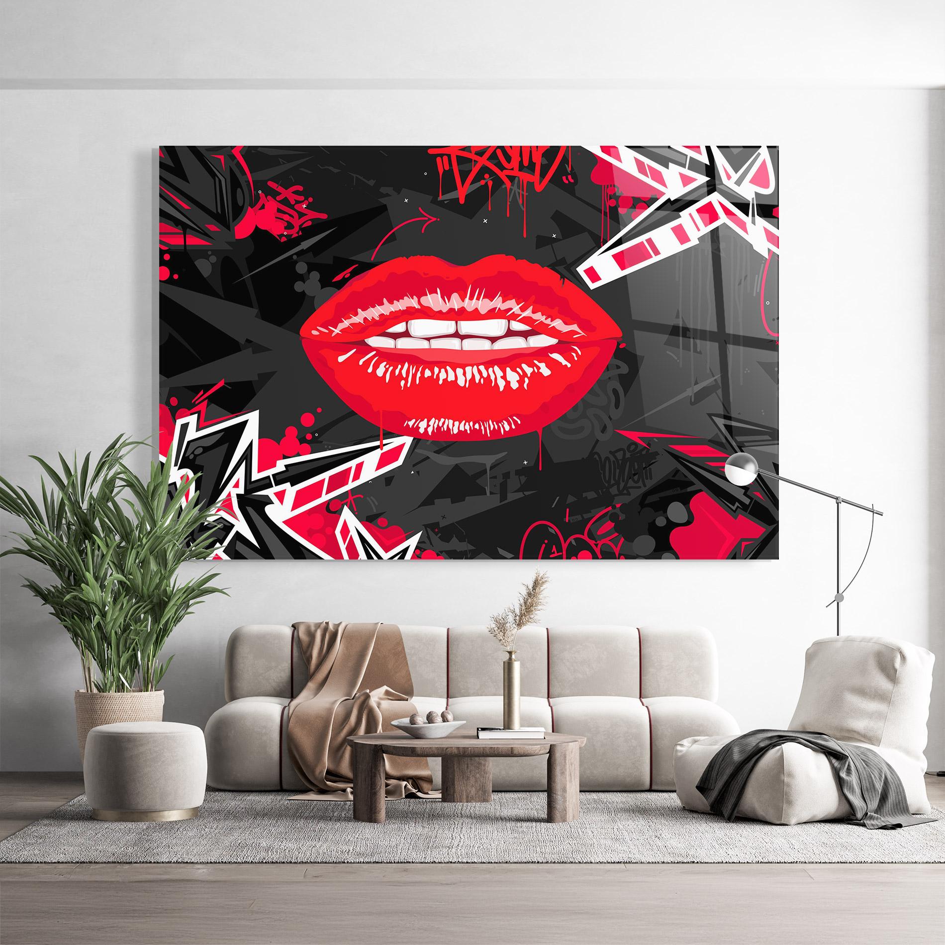 Üvegkép Lips Graff mockup 9