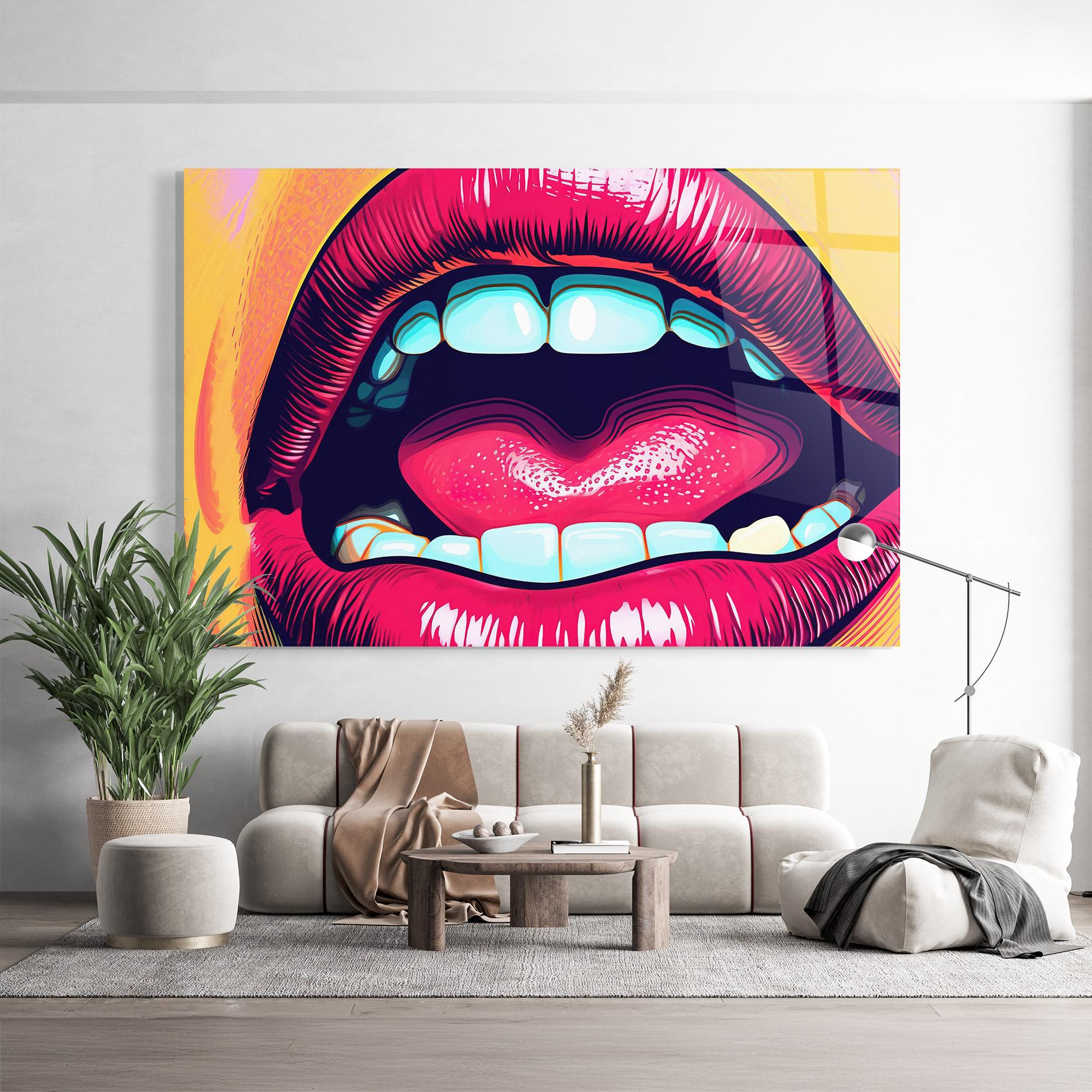 Üvegkép Lips Pop Art mockup 9