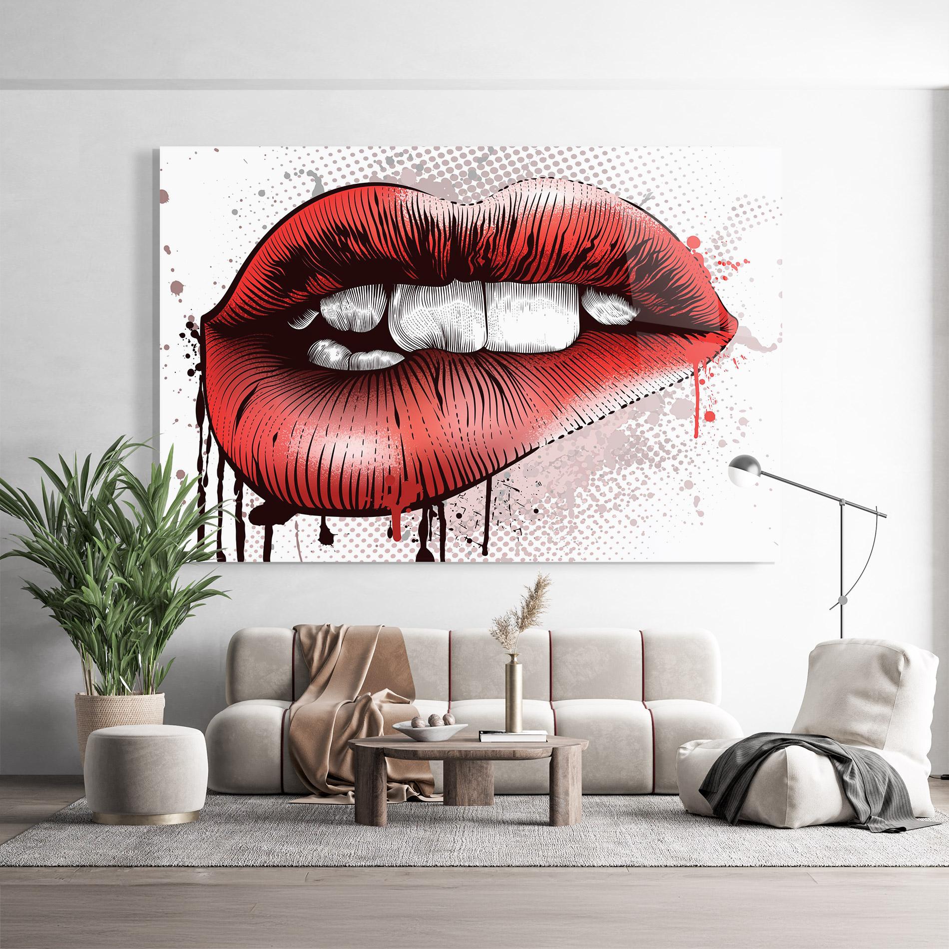 Üvegkép Lips Pop Artistic mockup 9