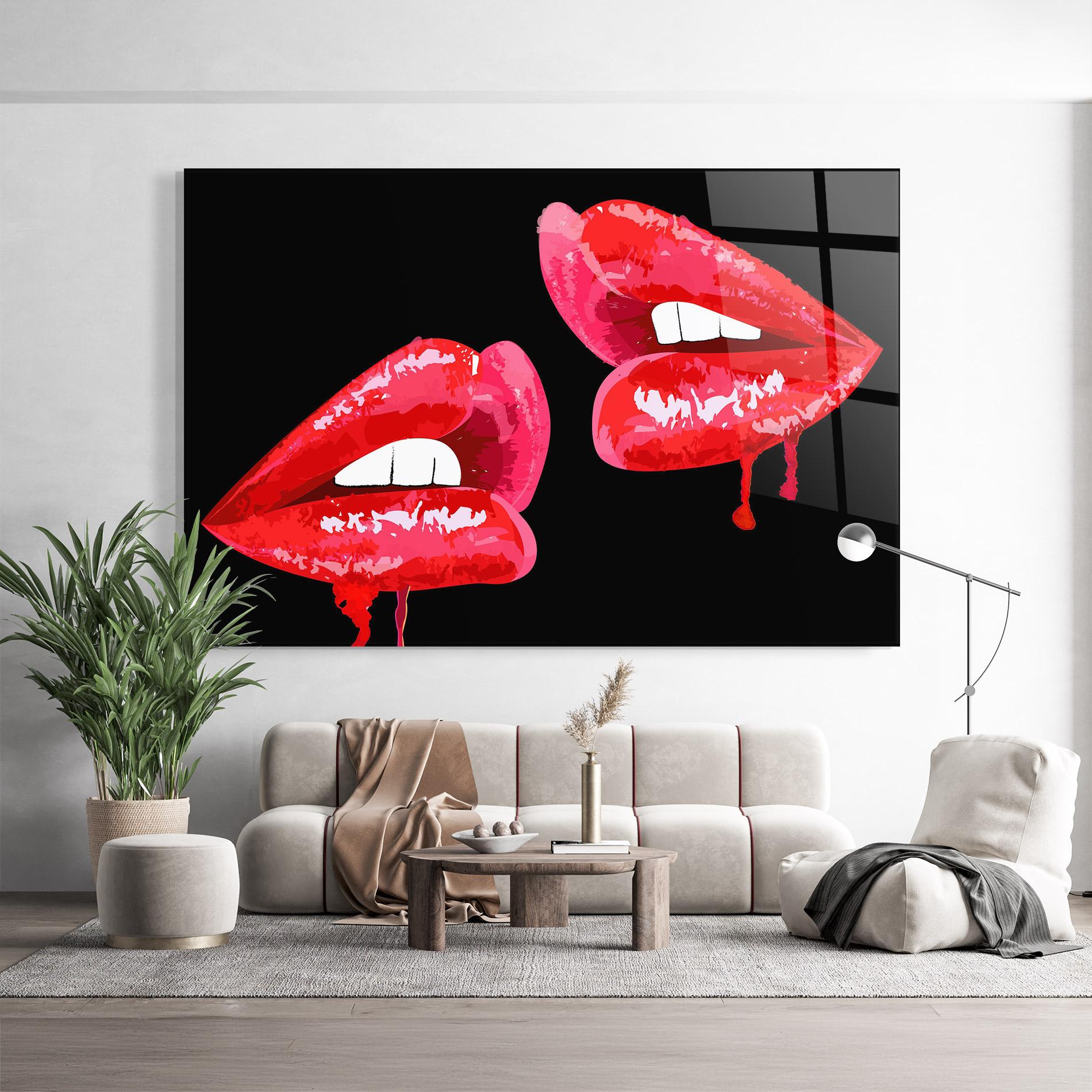 Üvegkép Lips Talking mockup 9