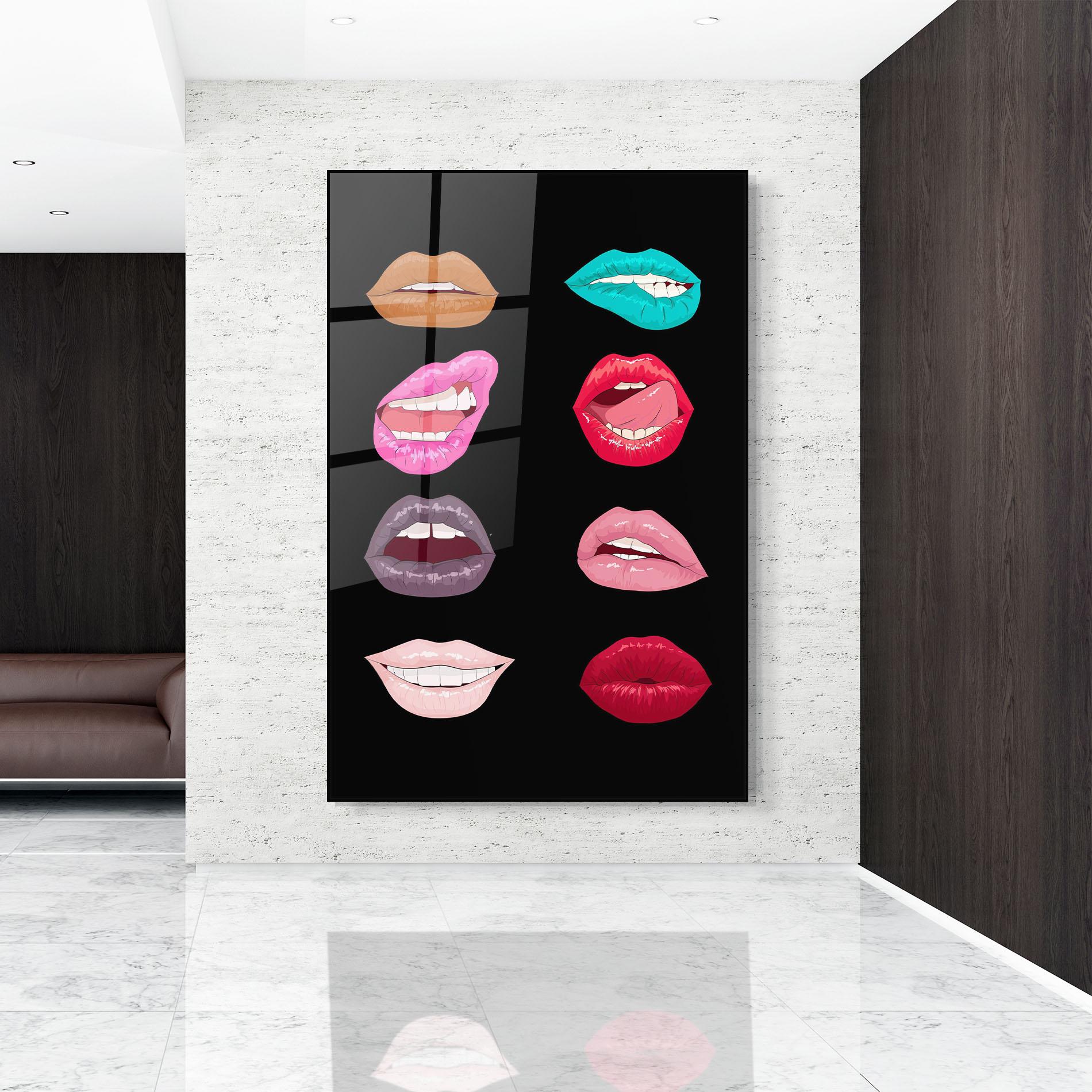 Üvegkép Colorful Lips mockup 9