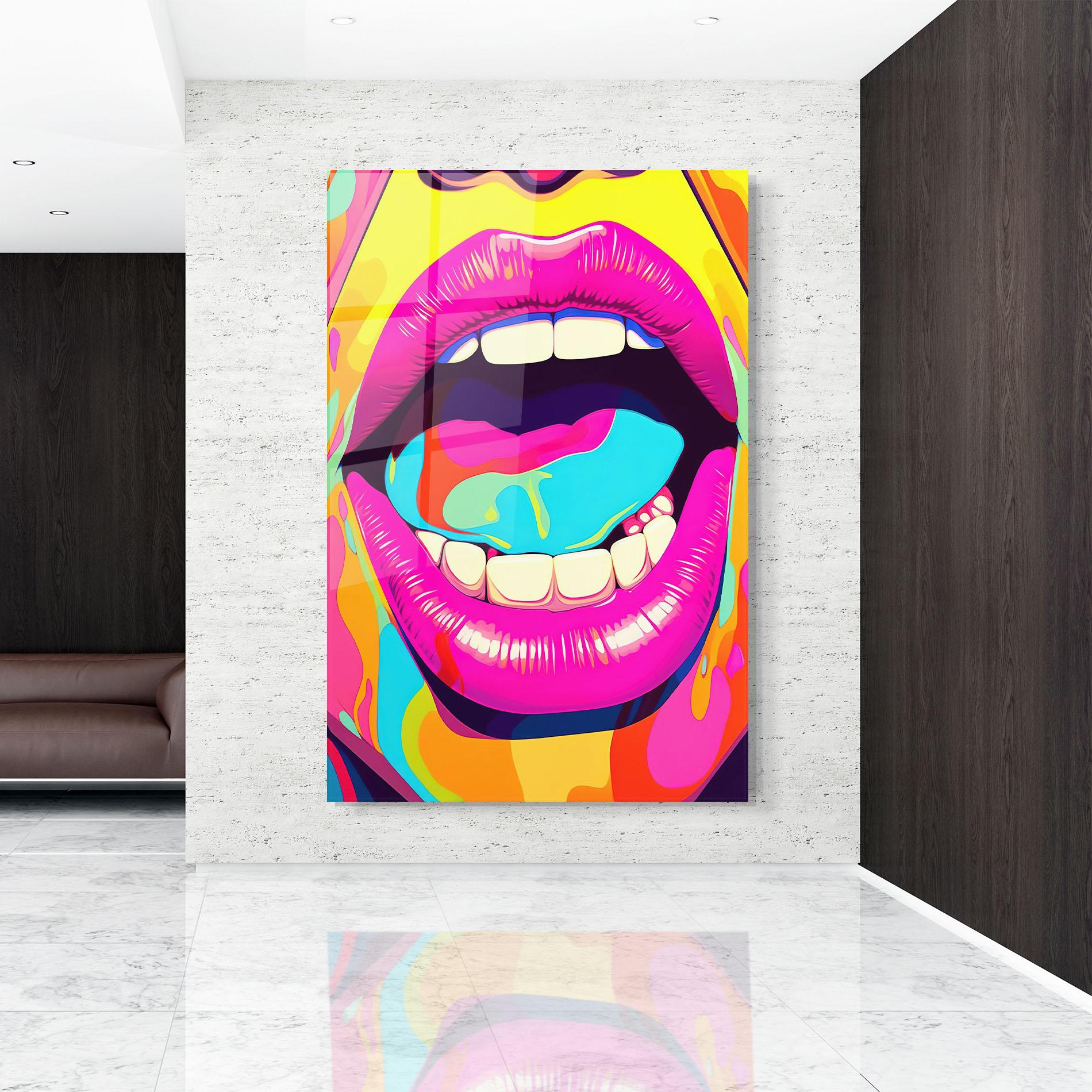 Üvegkép Pop Art Mouth mockup 9