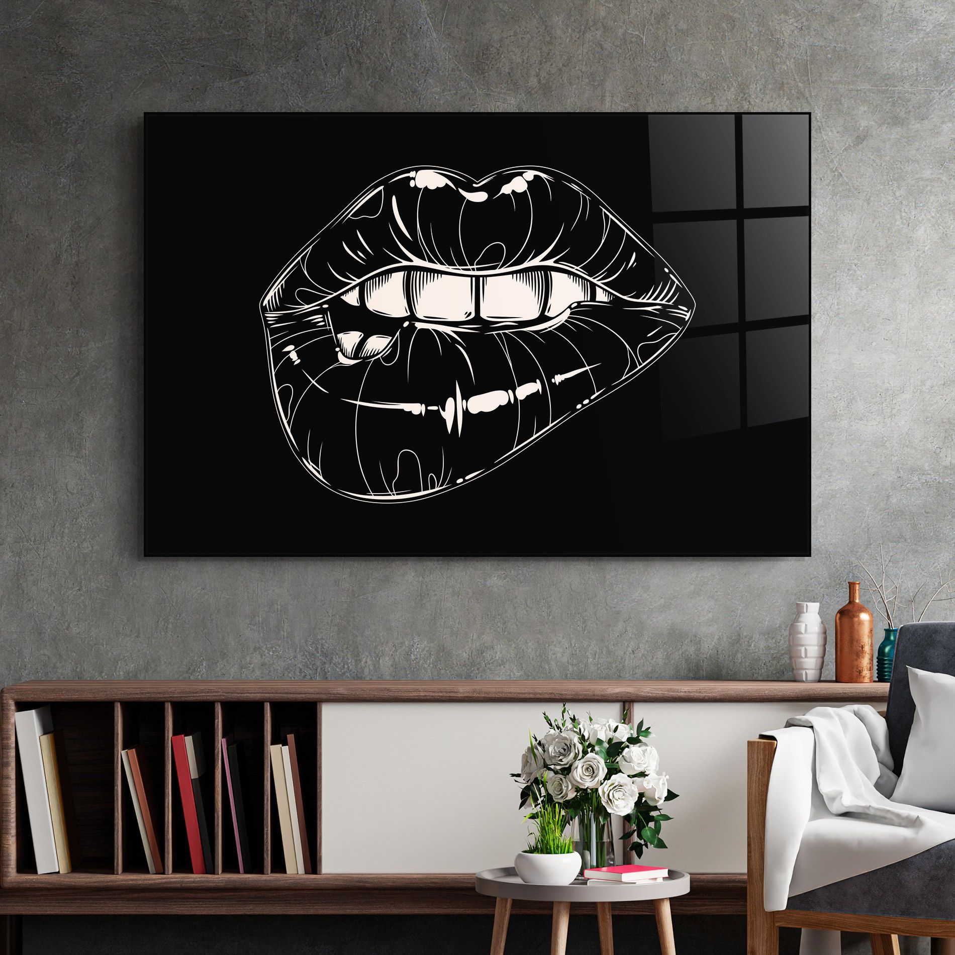 Lips On Black Art mockup 2
