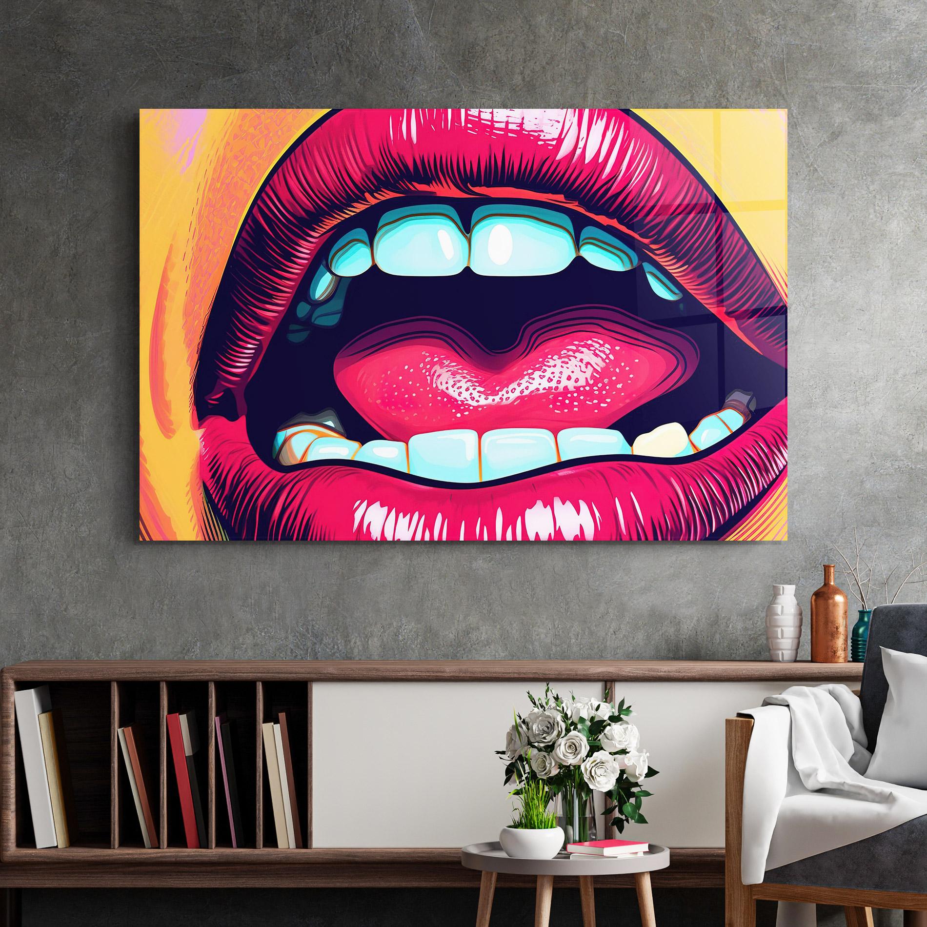 Üvegkép Lips Pop Art mockup 2