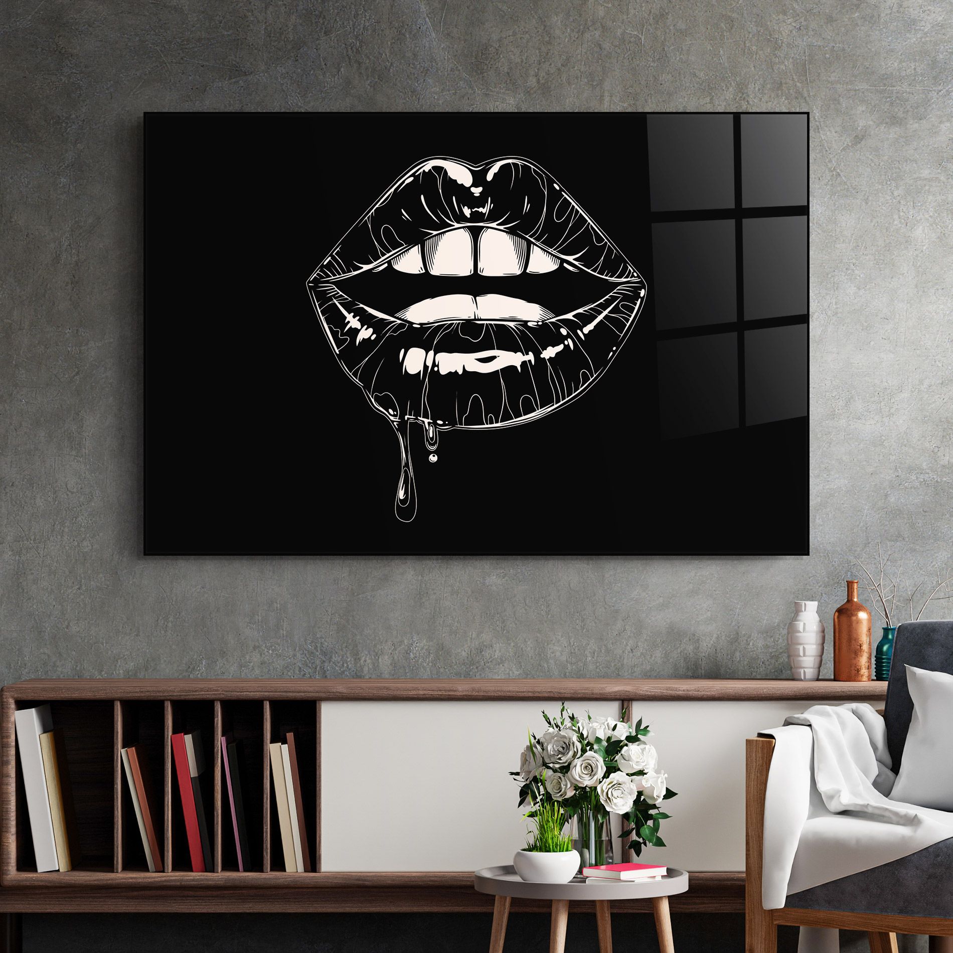 Open Lips On Black mockup 2