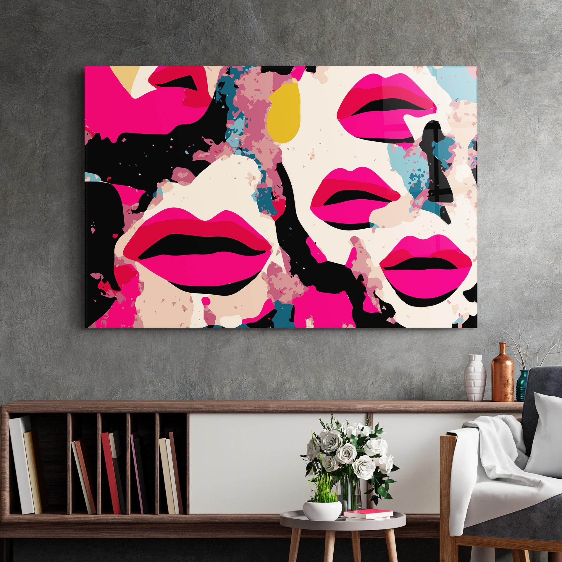 Üvegkép Pink Lips mockup 2