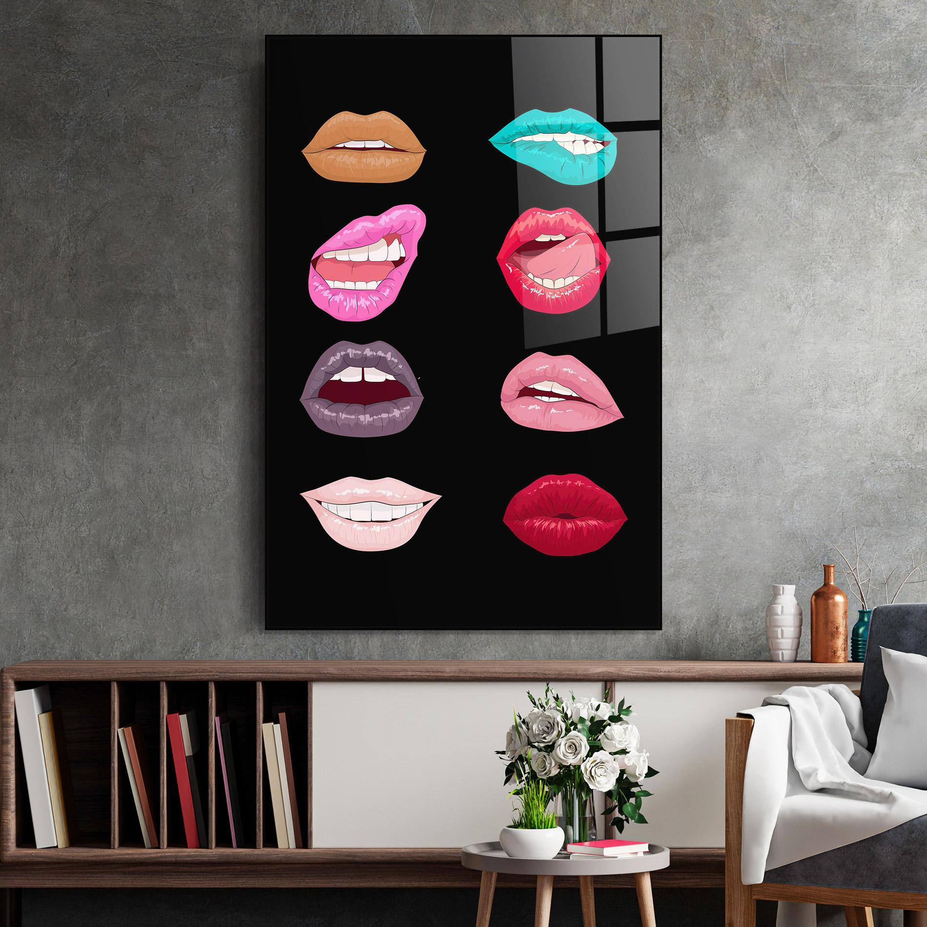 Üvegkép Colorful Lips mockup 2