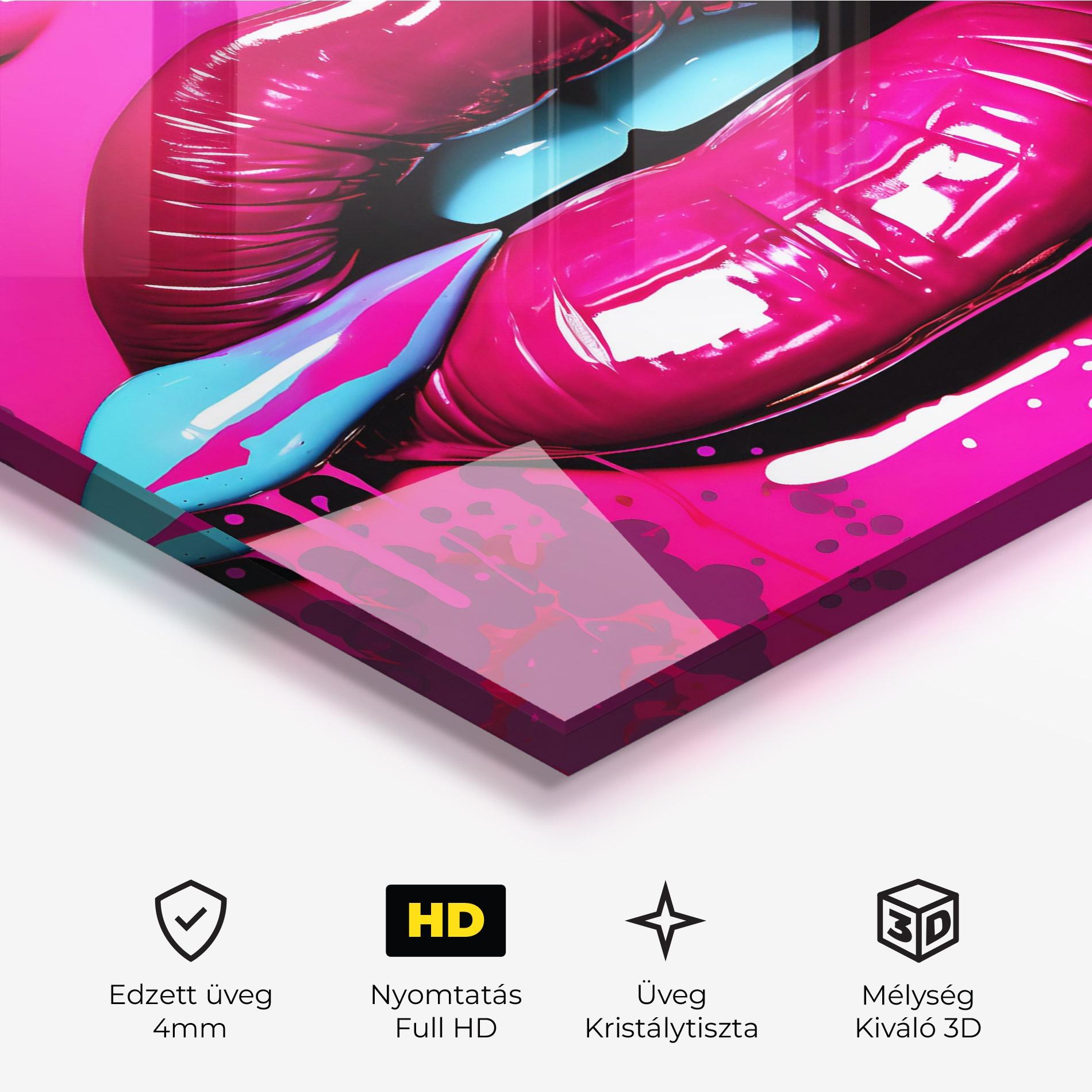 Üvegkép Dark Pink Lips Art mockup 3