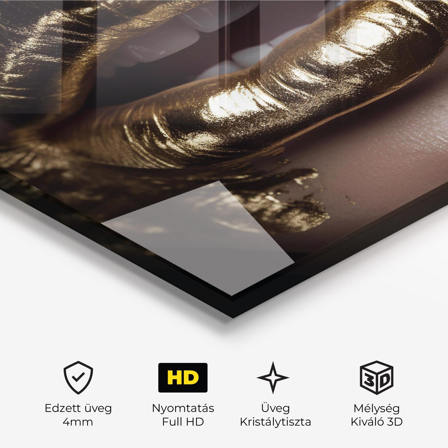 Üvegkép Gold Lips mockup 3
