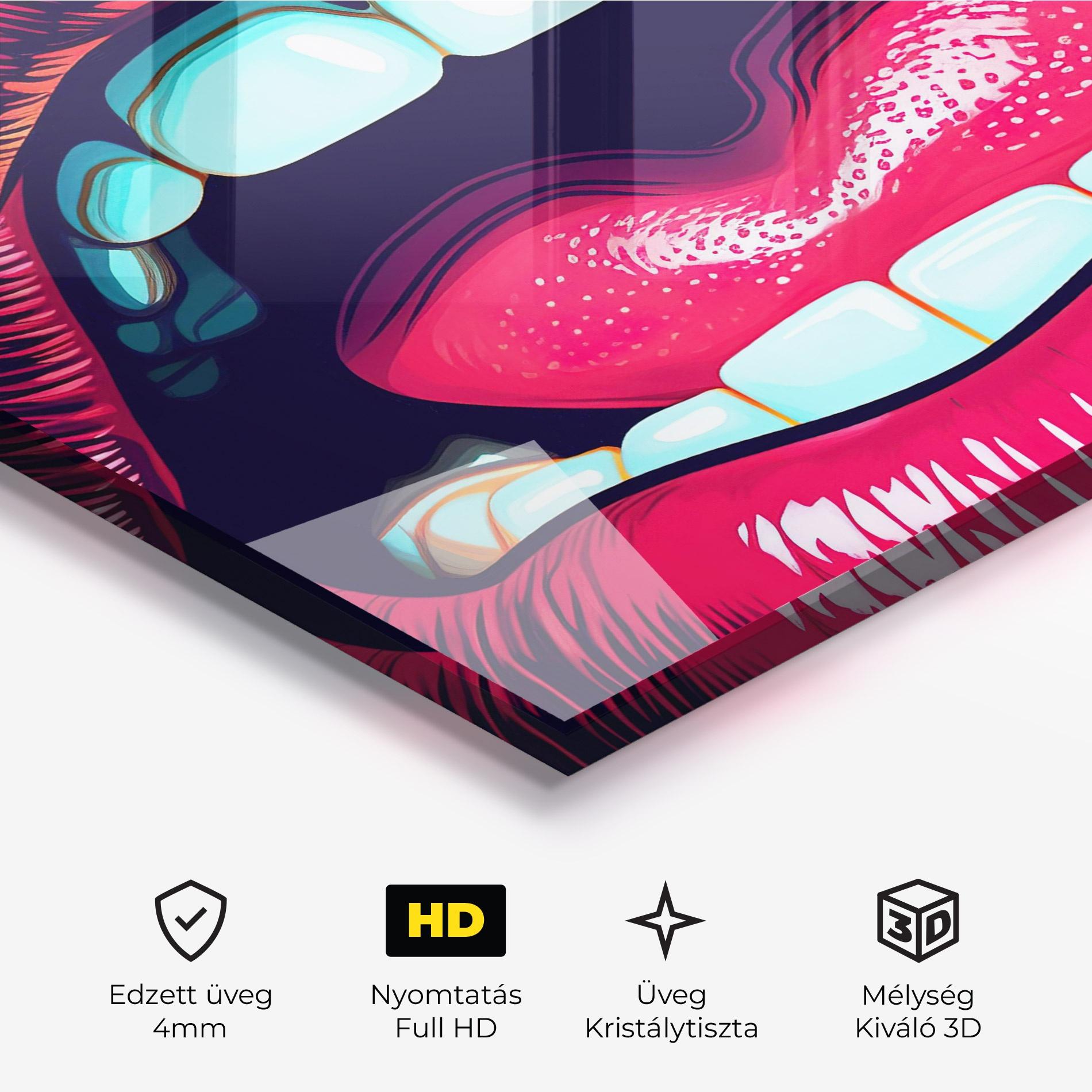 Üvegkép Lips Pop Art mockup 3
