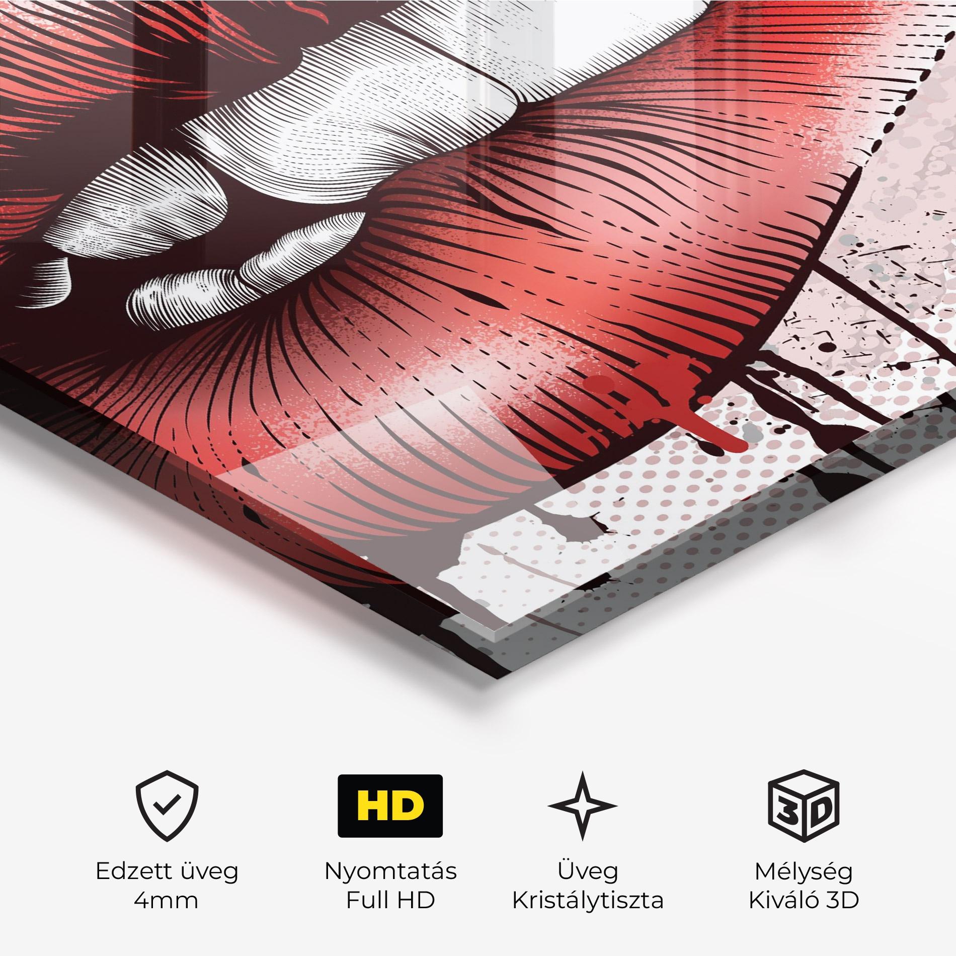 Üvegkép Lips Pop Artistic mockup 3