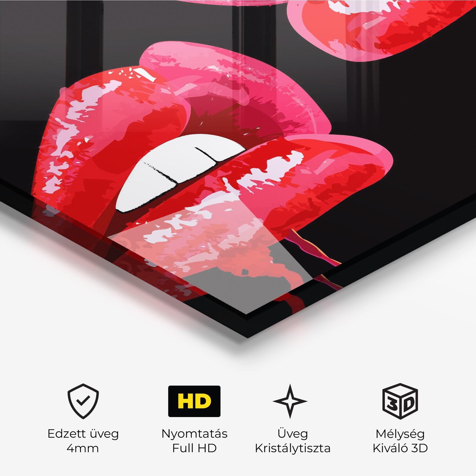 Üvegkép Lips Talking mockup 3