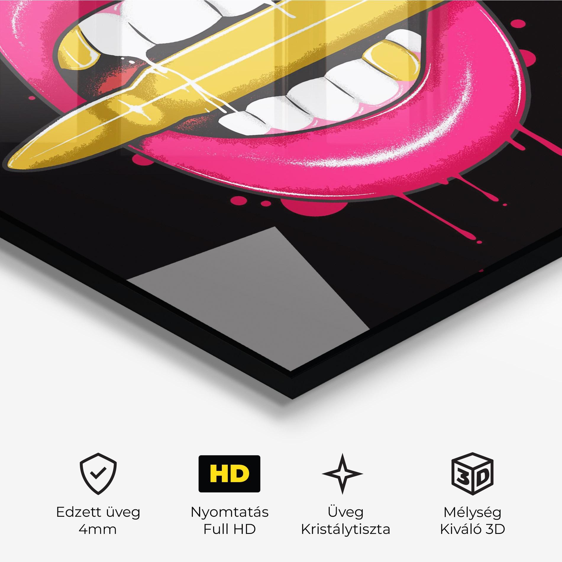 Üvegkép Pink Bullet Lips mockup 3