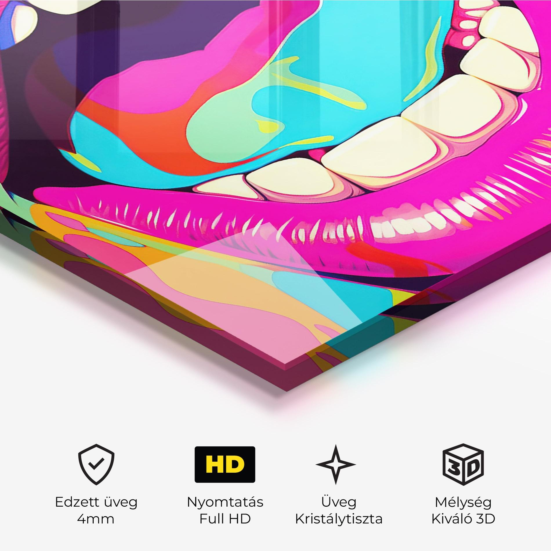 Üvegkép Pop Art Mouth mockup 3