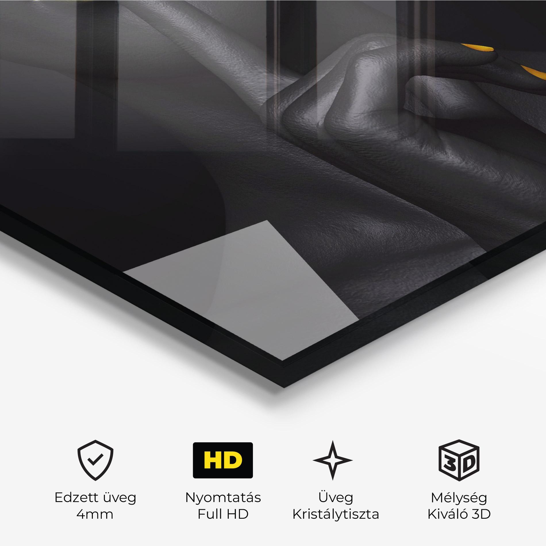 Üvegkép Silence Lips Portrait mockup 3