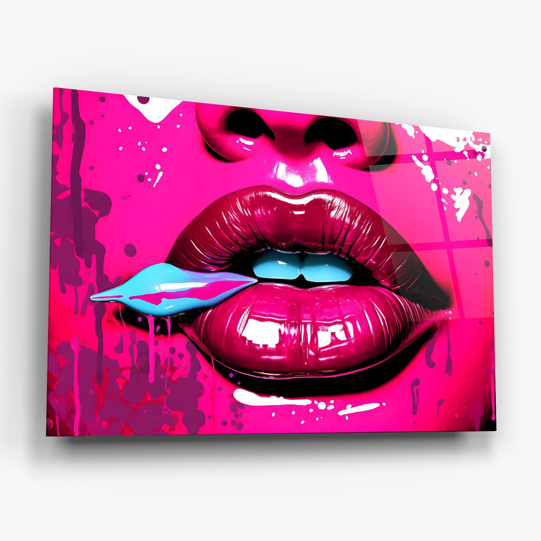 Üvegkép Dark Pink Lips Art mockup 6