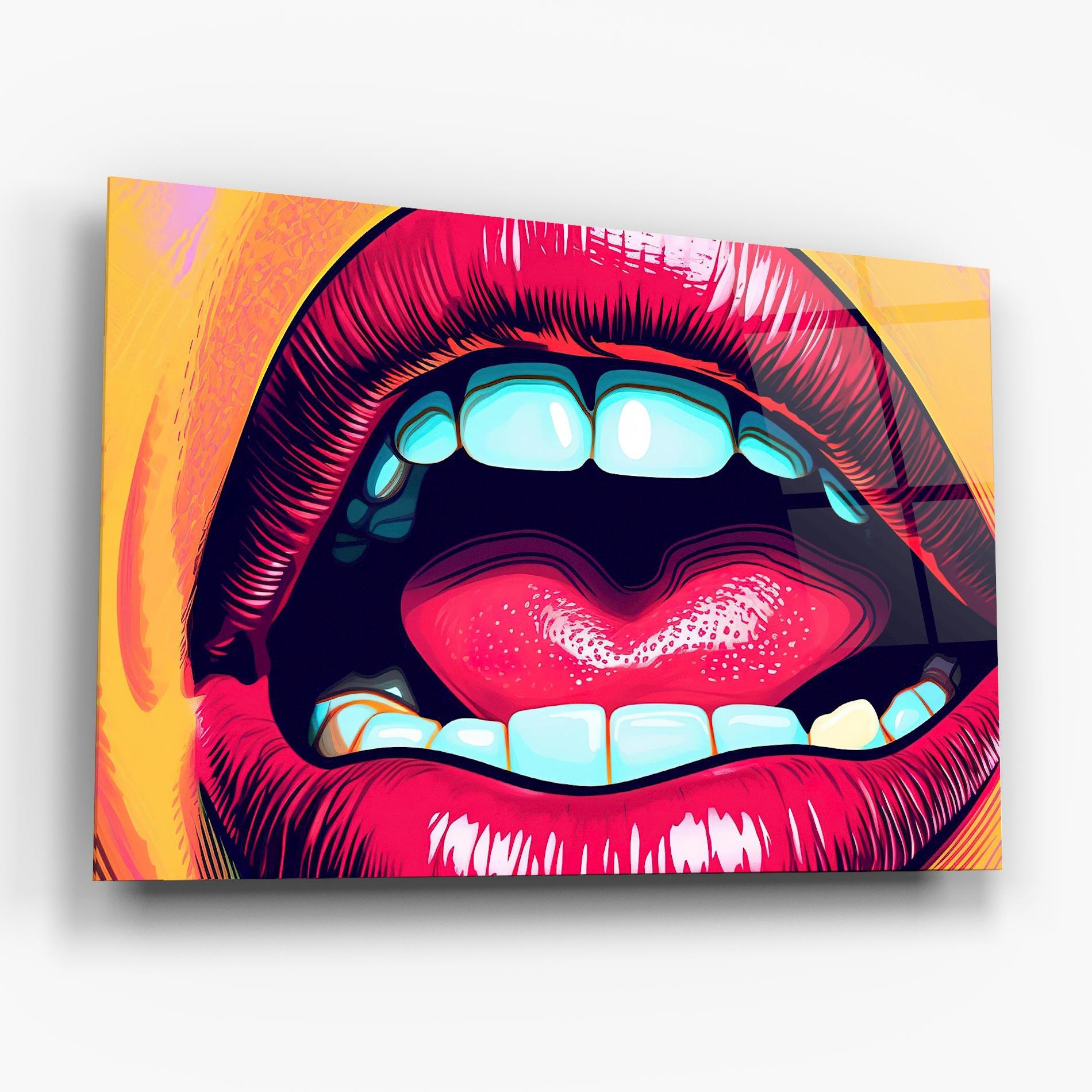 Üvegkép Lips Pop Art mockup 6