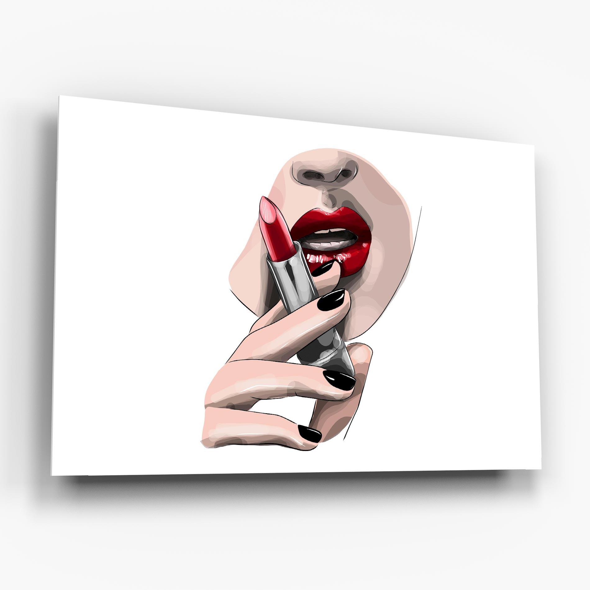Üvegkép Red Lipstick mockup 6