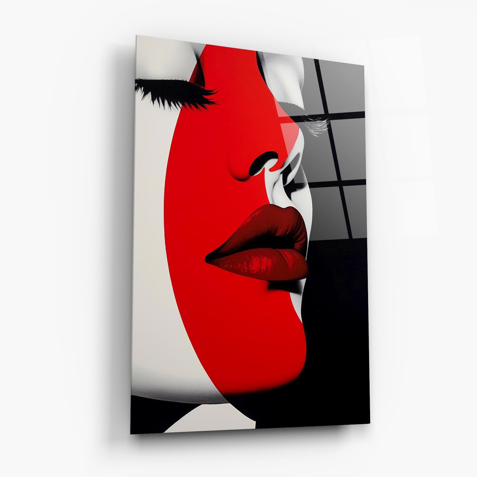 Üvegkép Dark Red Lips mockup 6