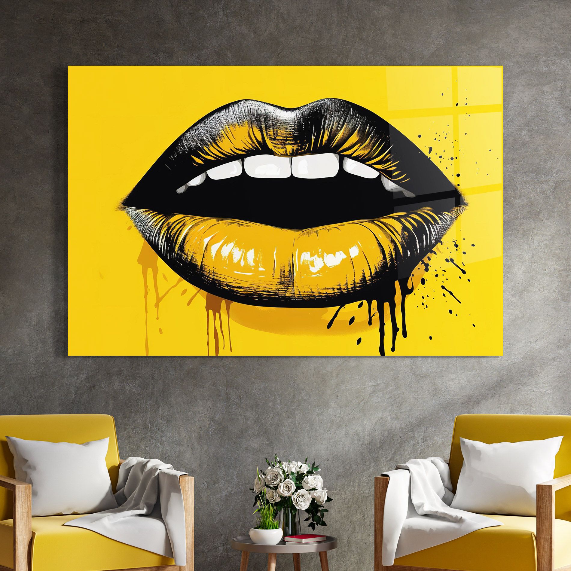 Black Yellow Lips mockup 4