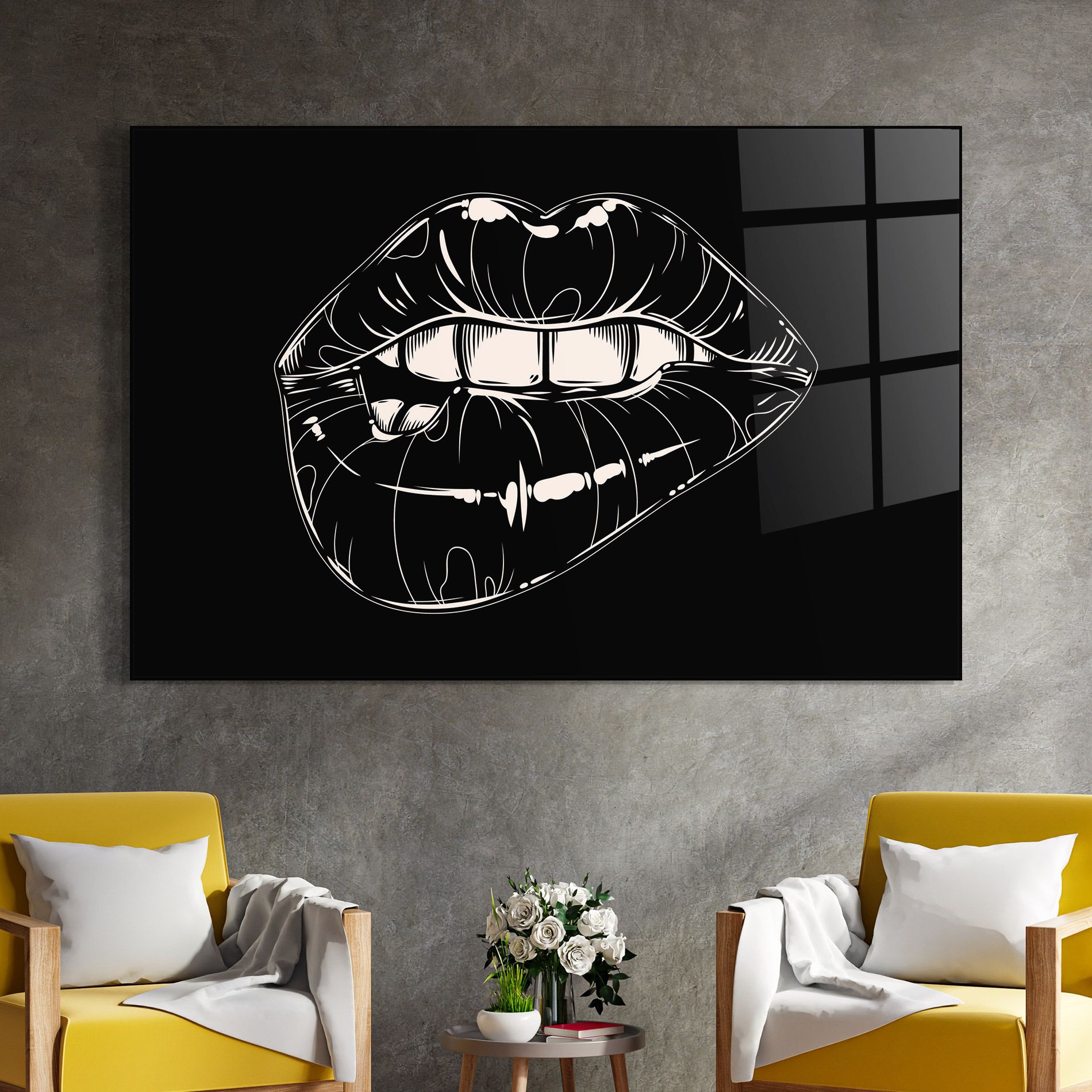 Lips On Black Art mockup 4