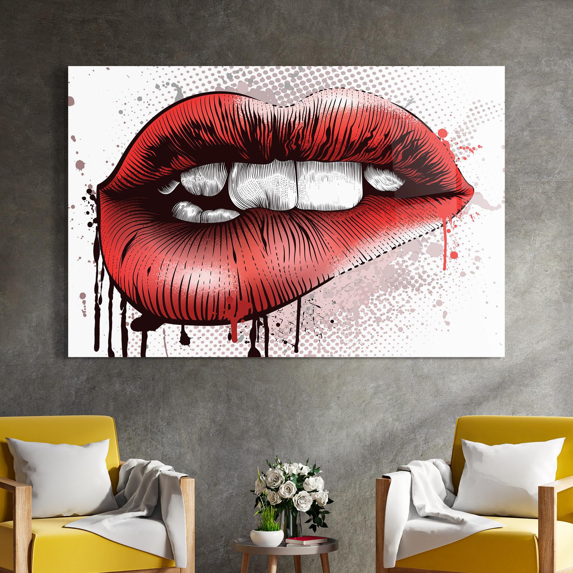 Üvegkép Lips Pop Artistic mockup 4