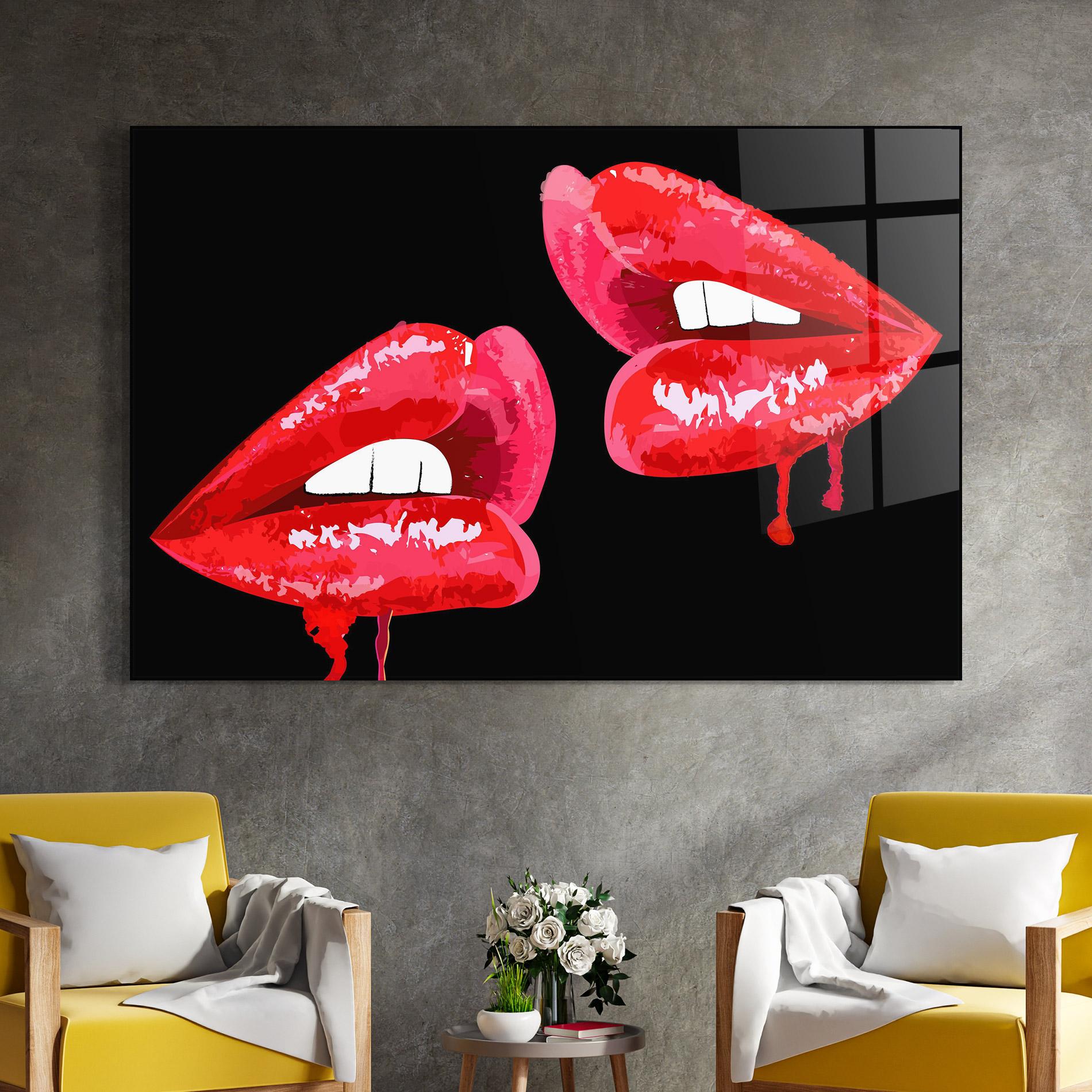 Üvegkép Lips Talking mockup 4