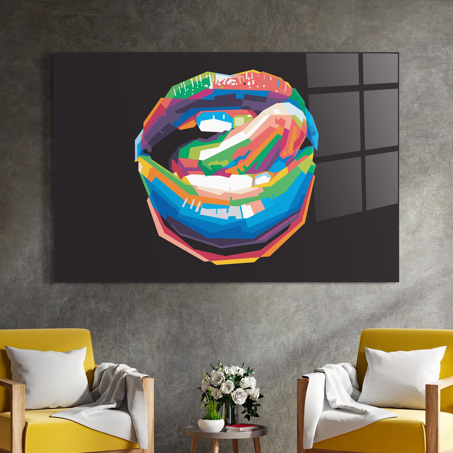 Üvegkép Lips Toungue mockup 4