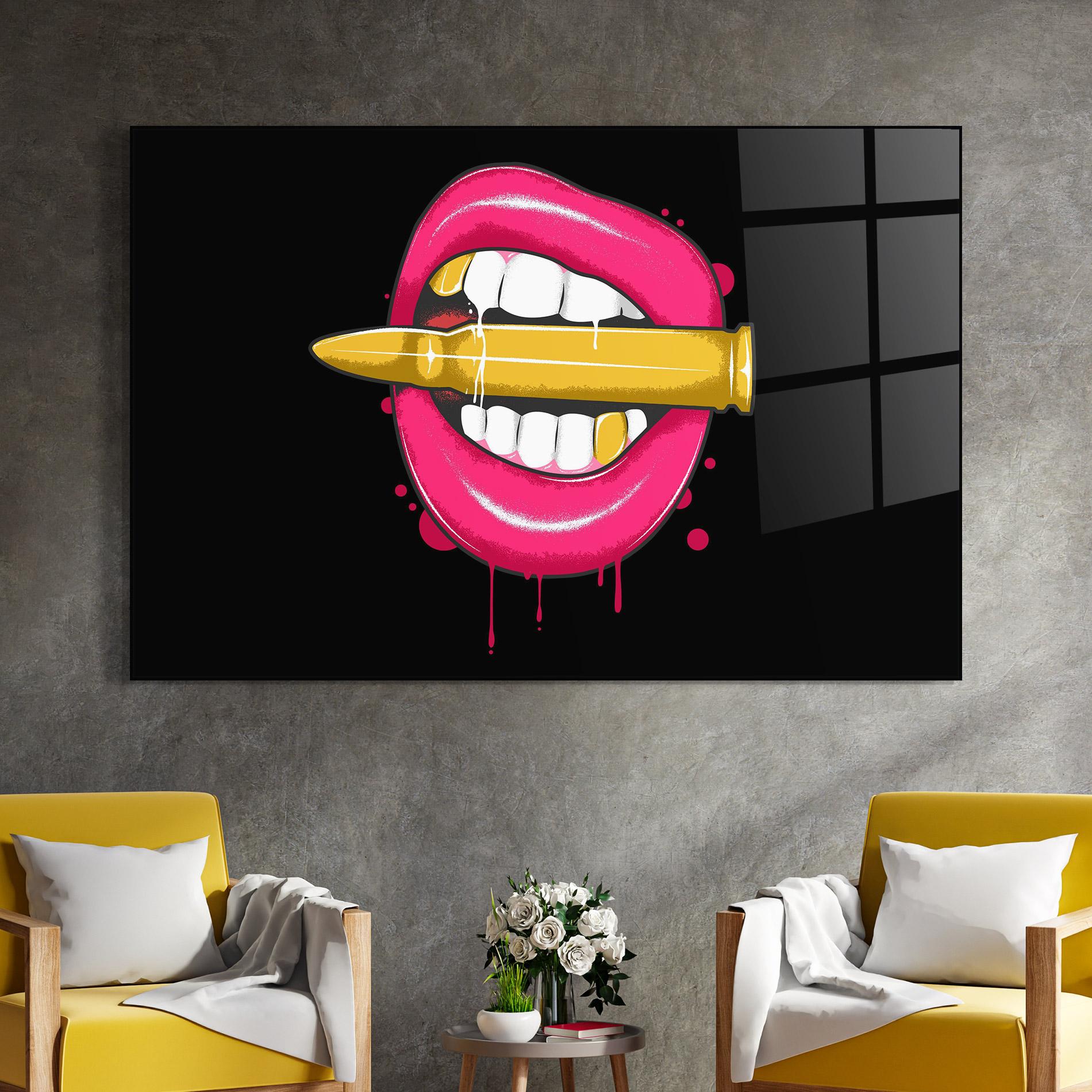 Üvegkép Pink Bullet Lips mockup 4