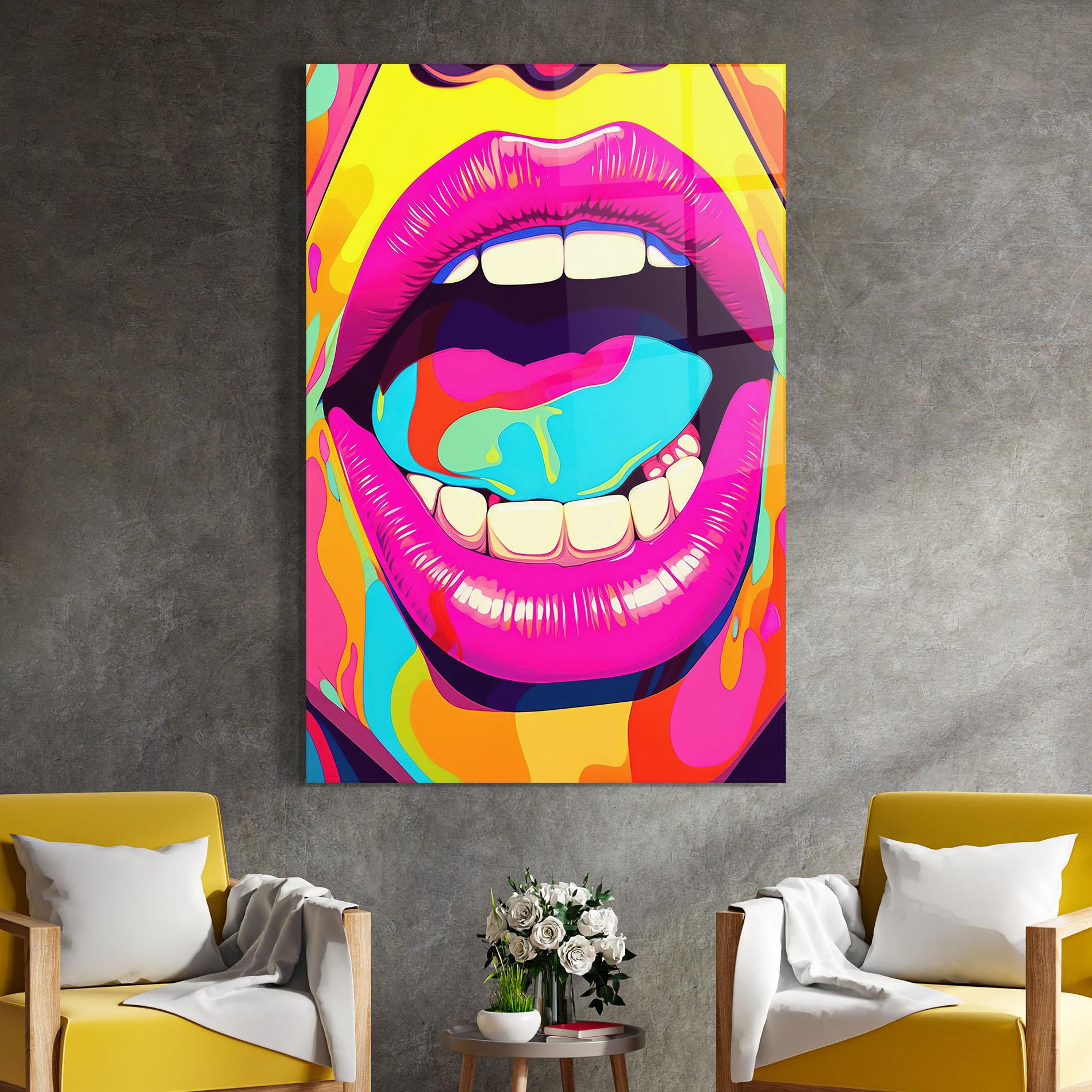Üvegkép Pop Art Mouth mockup 4