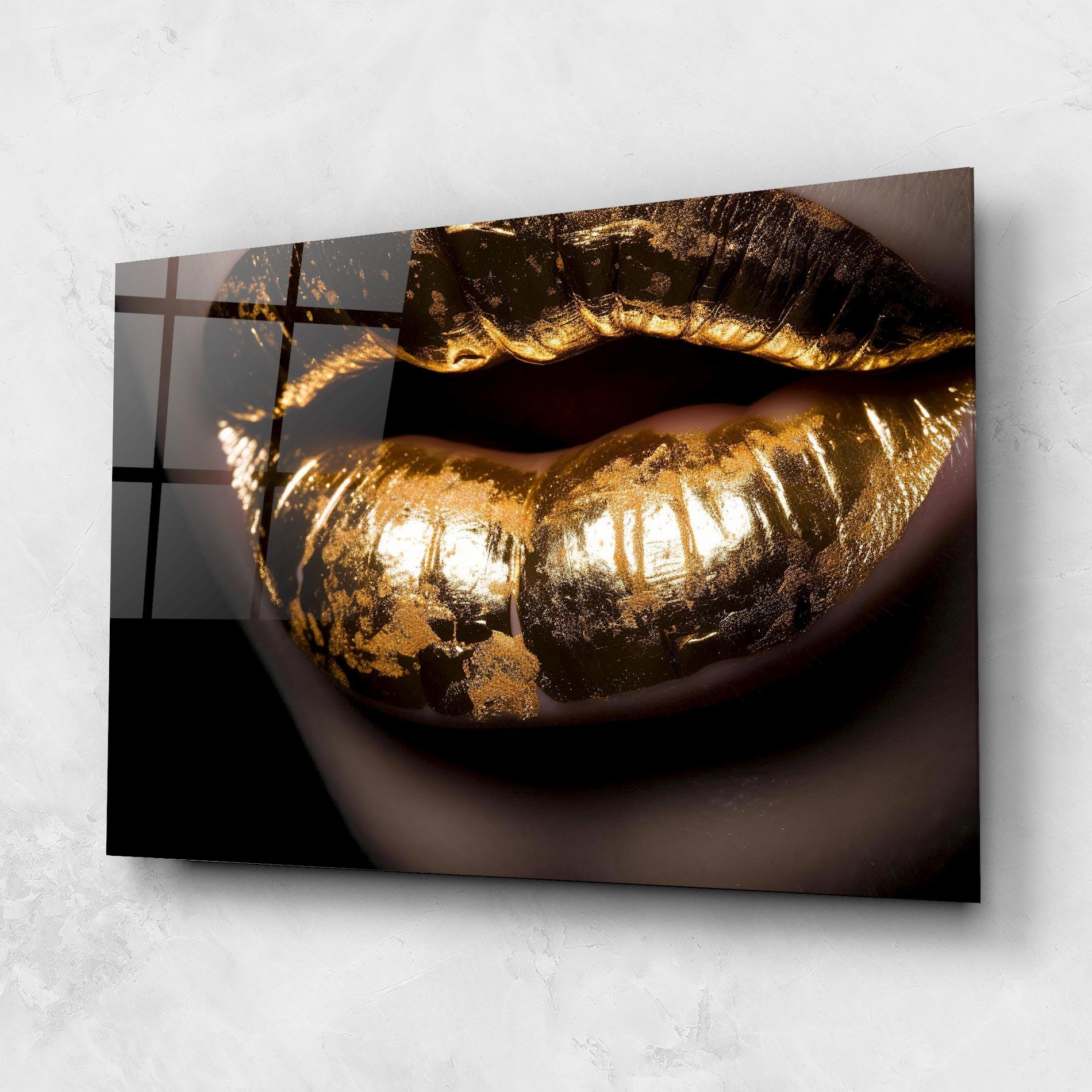 Üvegkép Big Gold Lips mockup 1