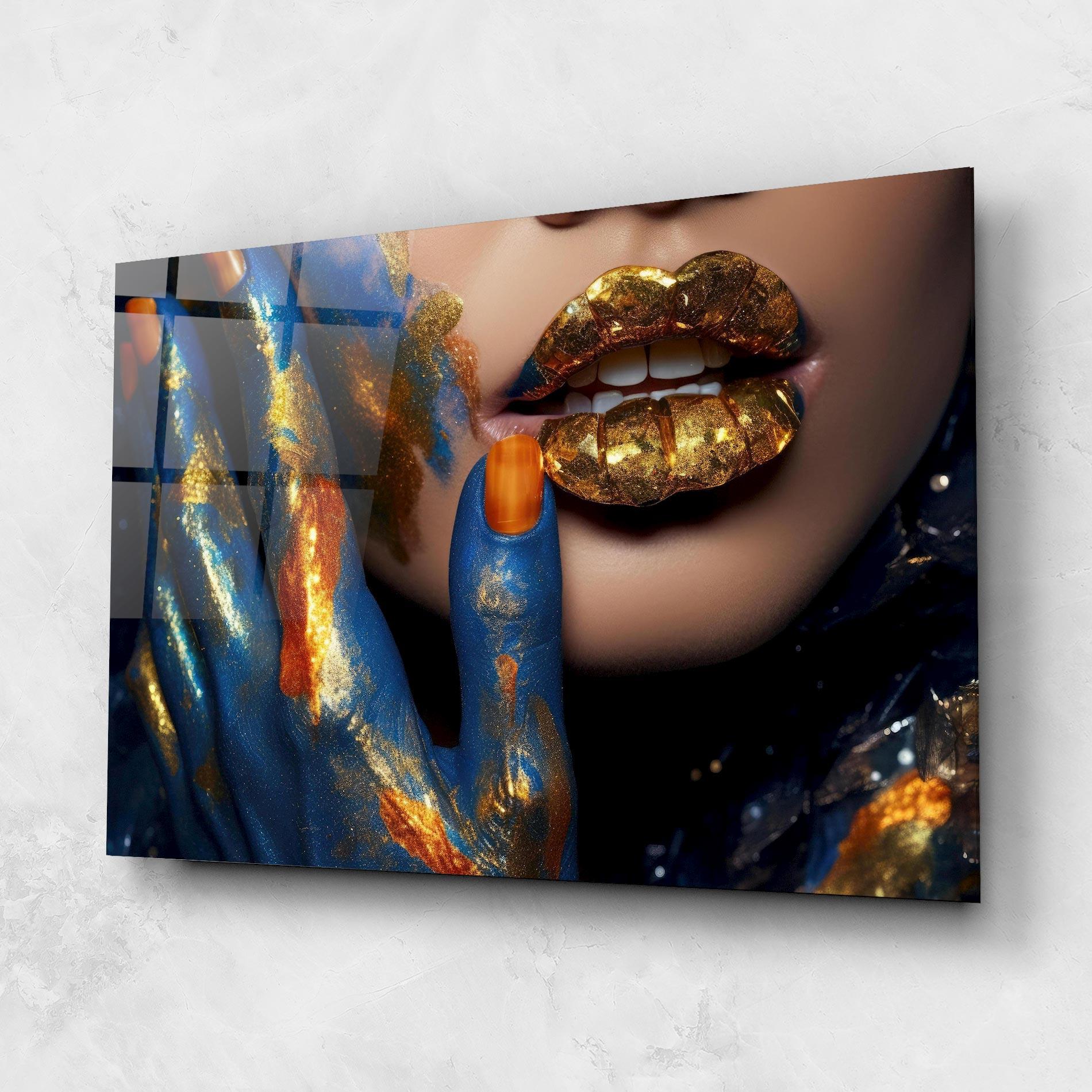 Üvegkép Blue Hand Lips mockup 1