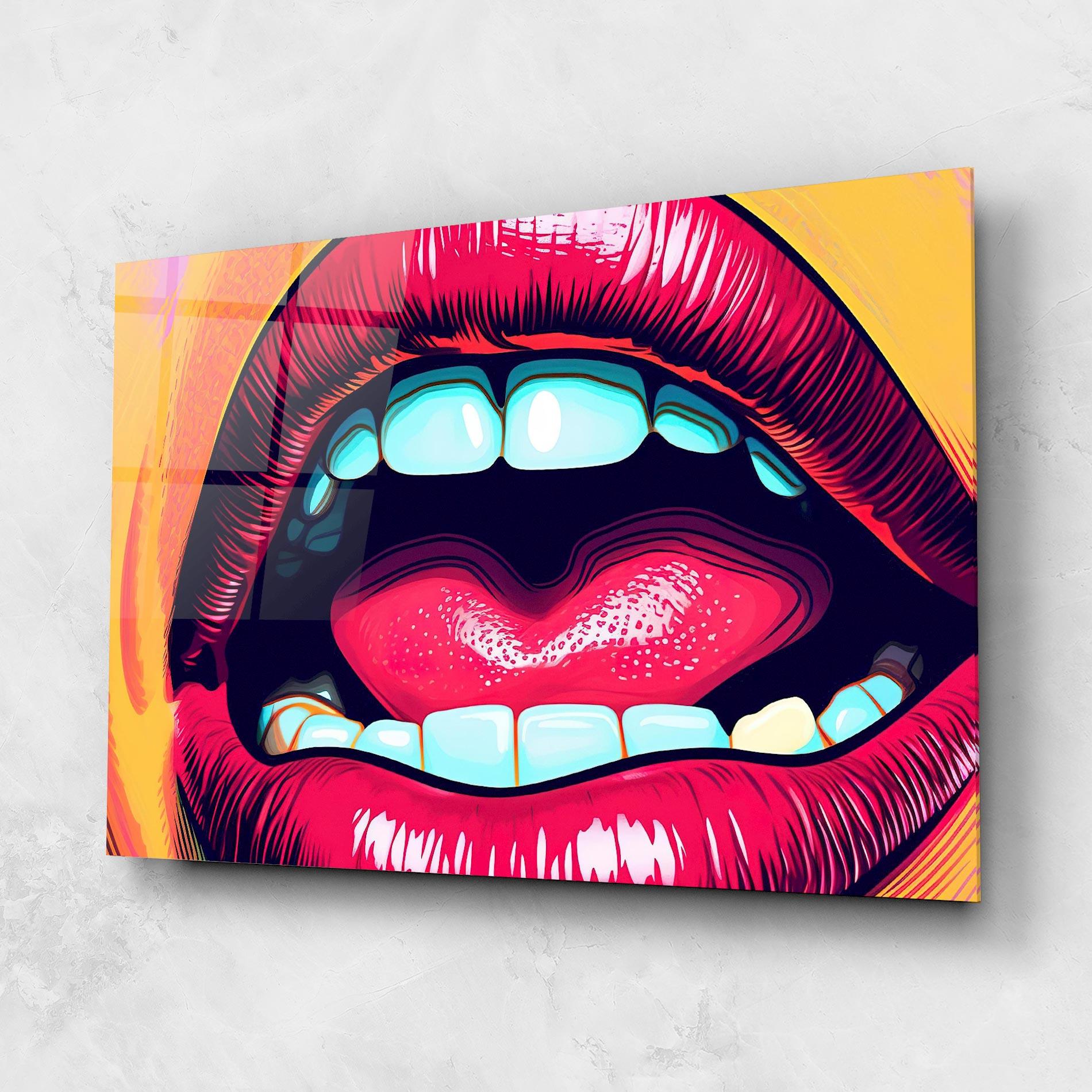 Üvegkép Lips Pop Art mockup 1