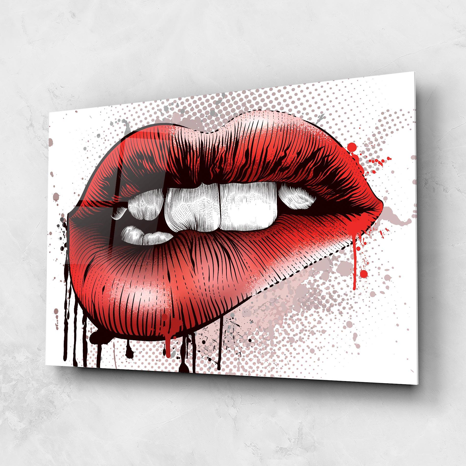 Üvegkép Lips Pop Artistic mockup 1