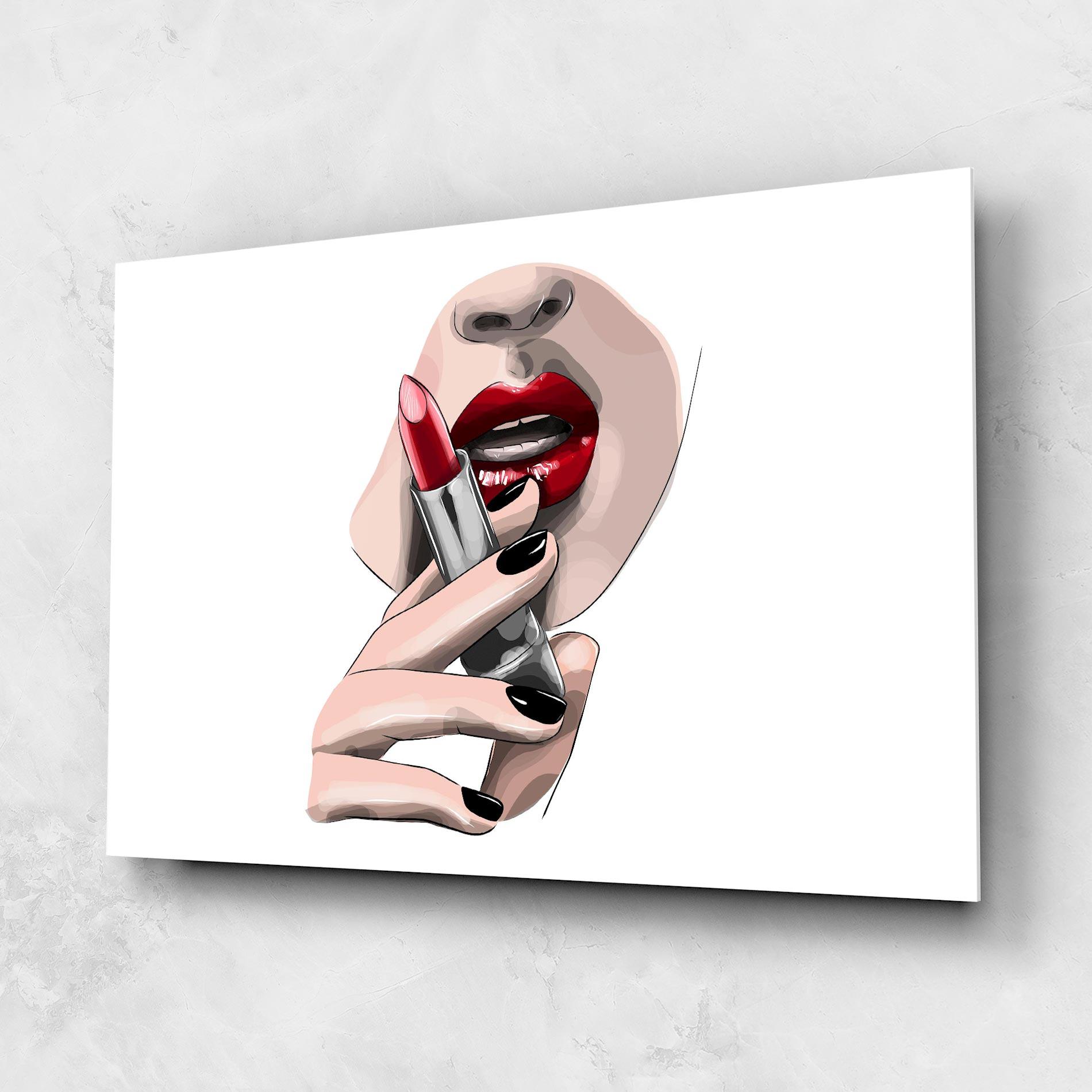 Üvegkép Red Lipstick mockup 1
