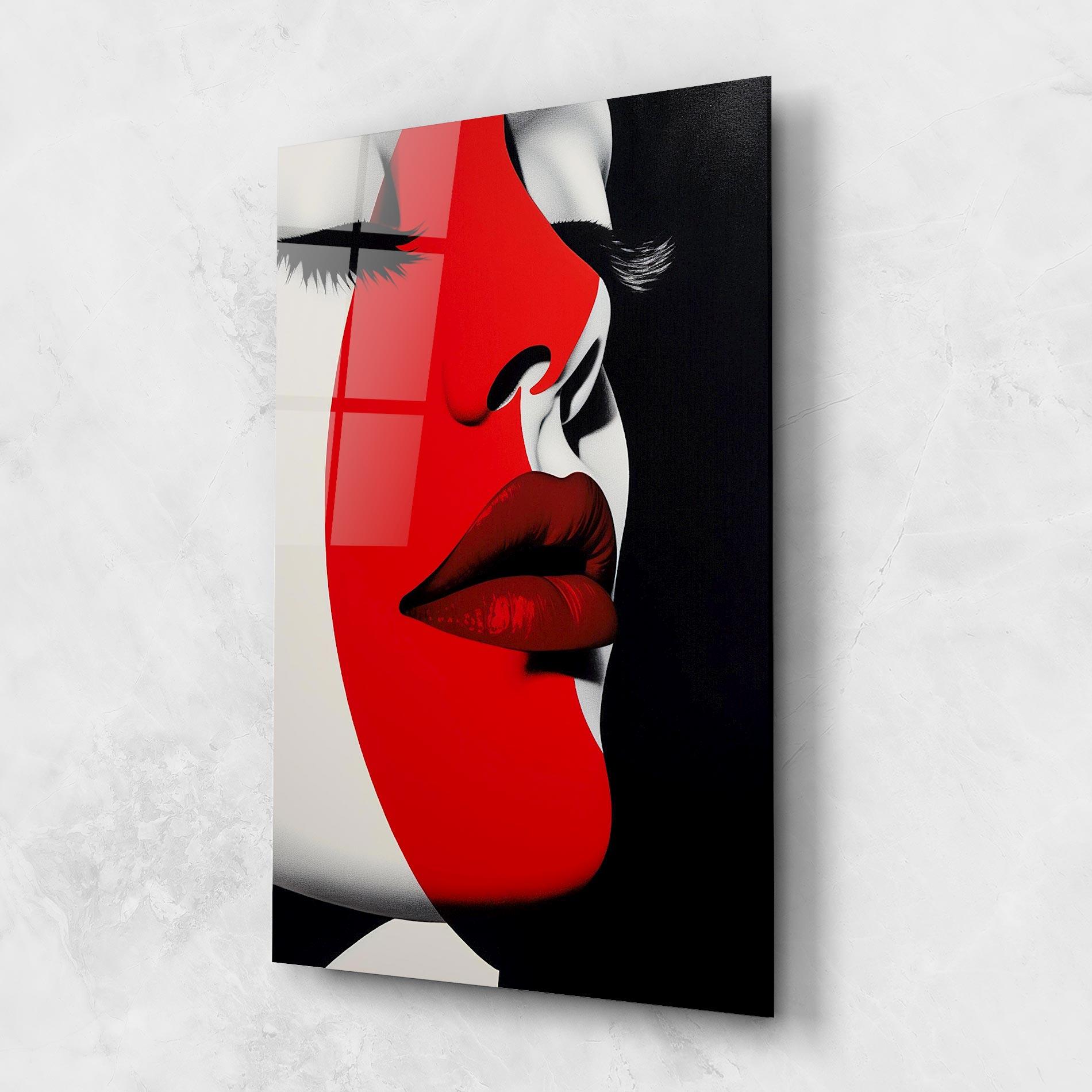 Üvegkép Dark Red Lips mockup 1