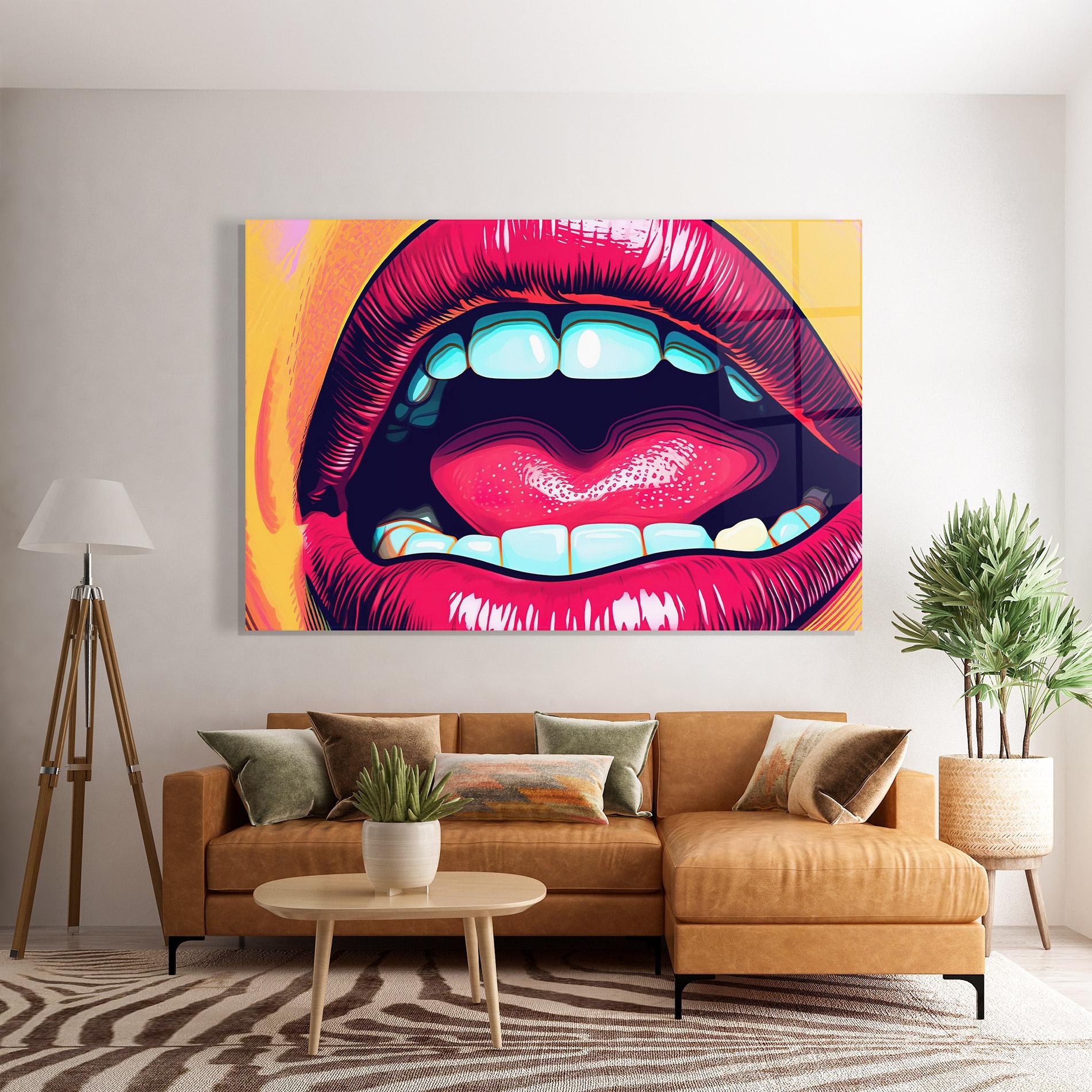 Üvegkép Lips Pop Art mockup 7