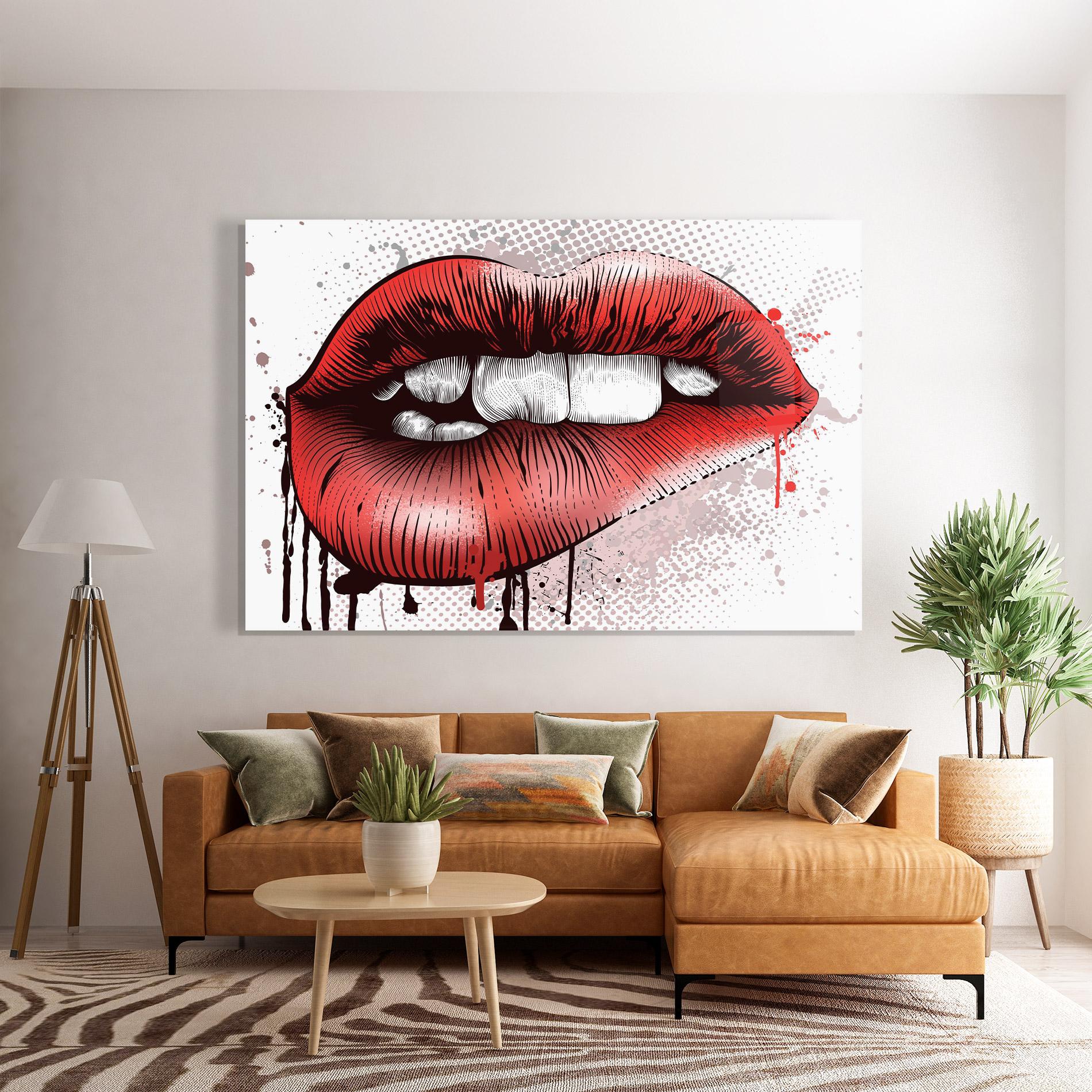 Üvegkép Lips Pop Artistic mockup 7
