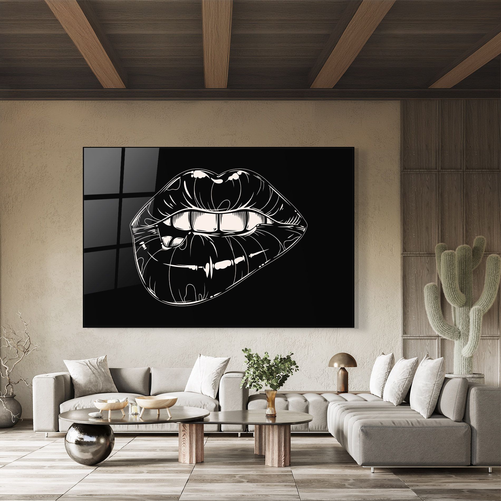 Lips On Black Art mockup 8