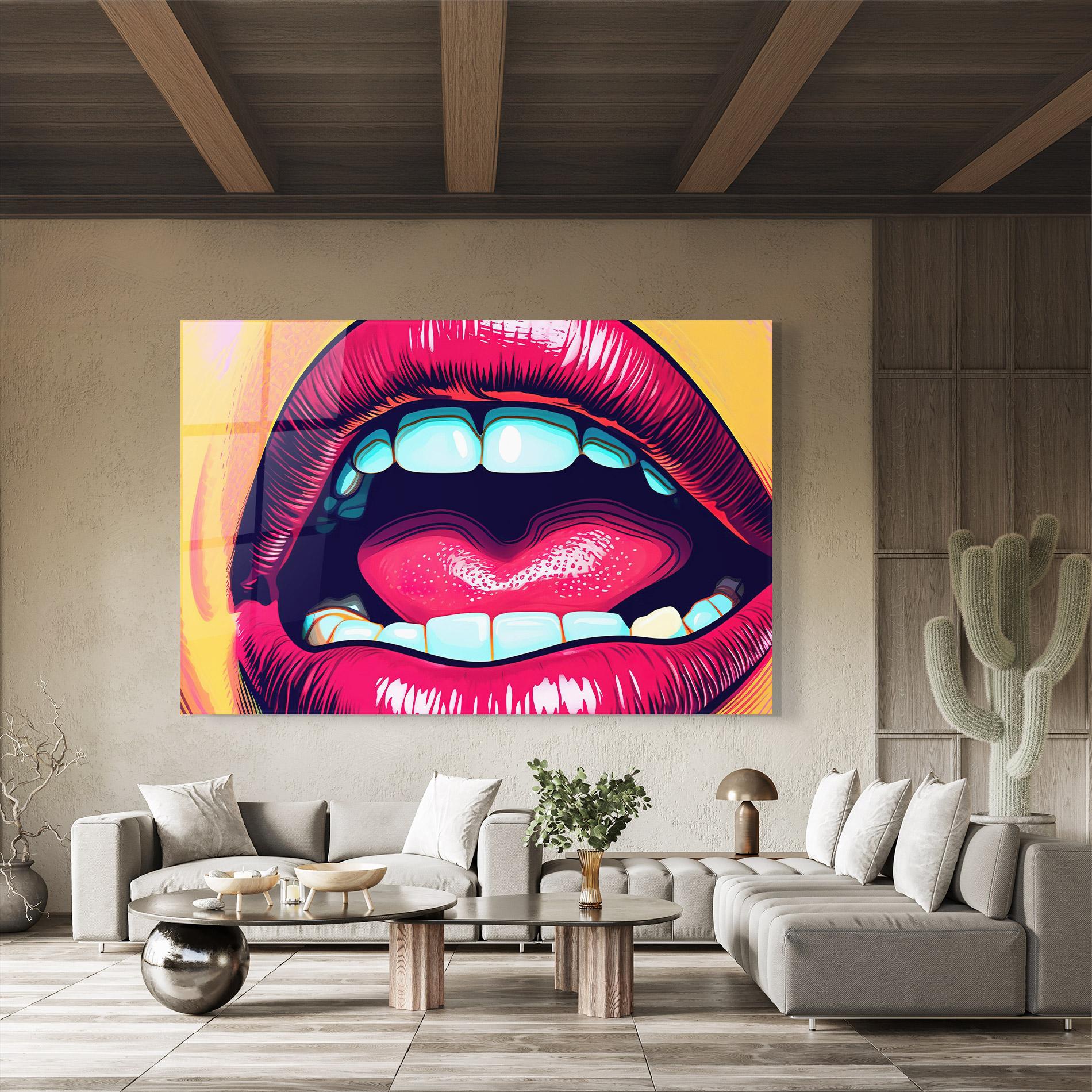 Üvegkép Lips Pop Art mockup 8