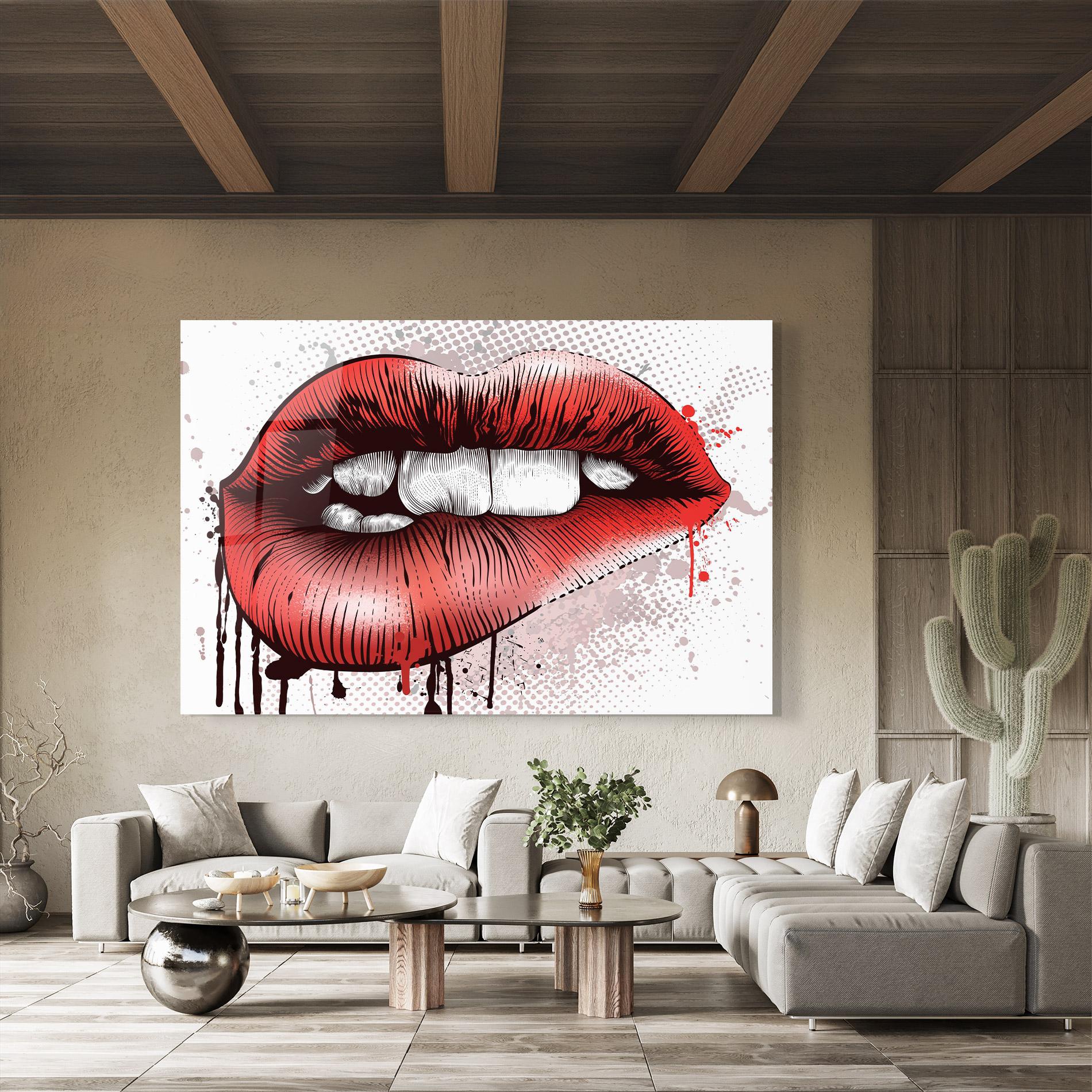 Üvegkép Lips Pop Artistic mockup 8