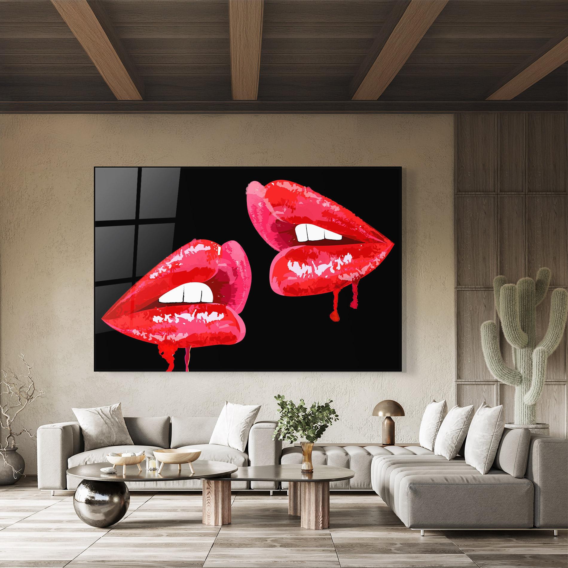Üvegkép Lips Talking mockup 8