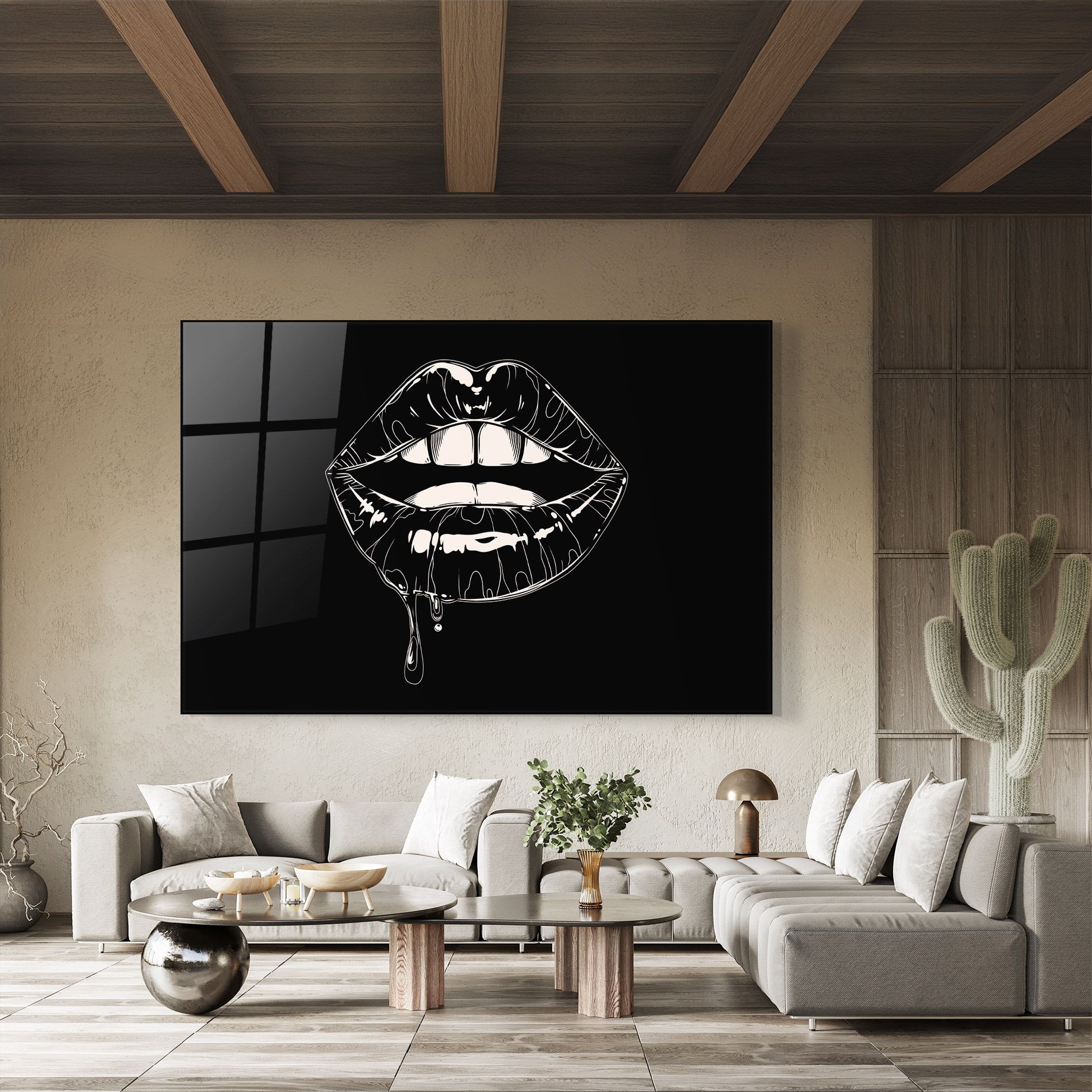 Open Lips On Black mockup 8