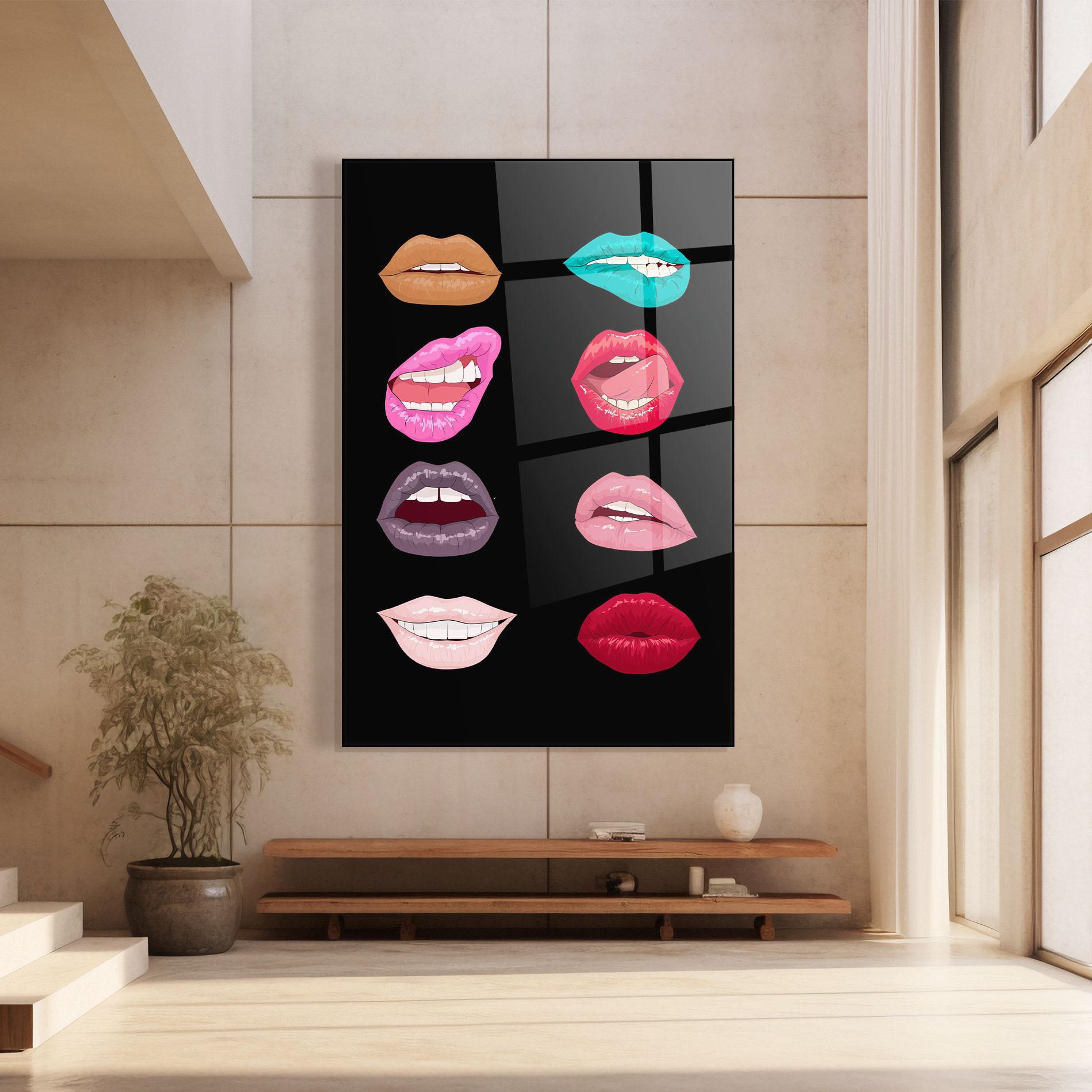 Üvegkép Colorful Lips mockup 8