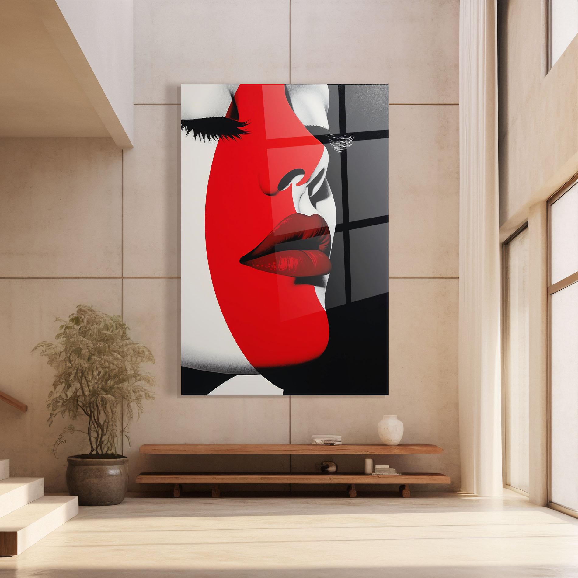 Üvegkép Dark Red Lips mockup 8