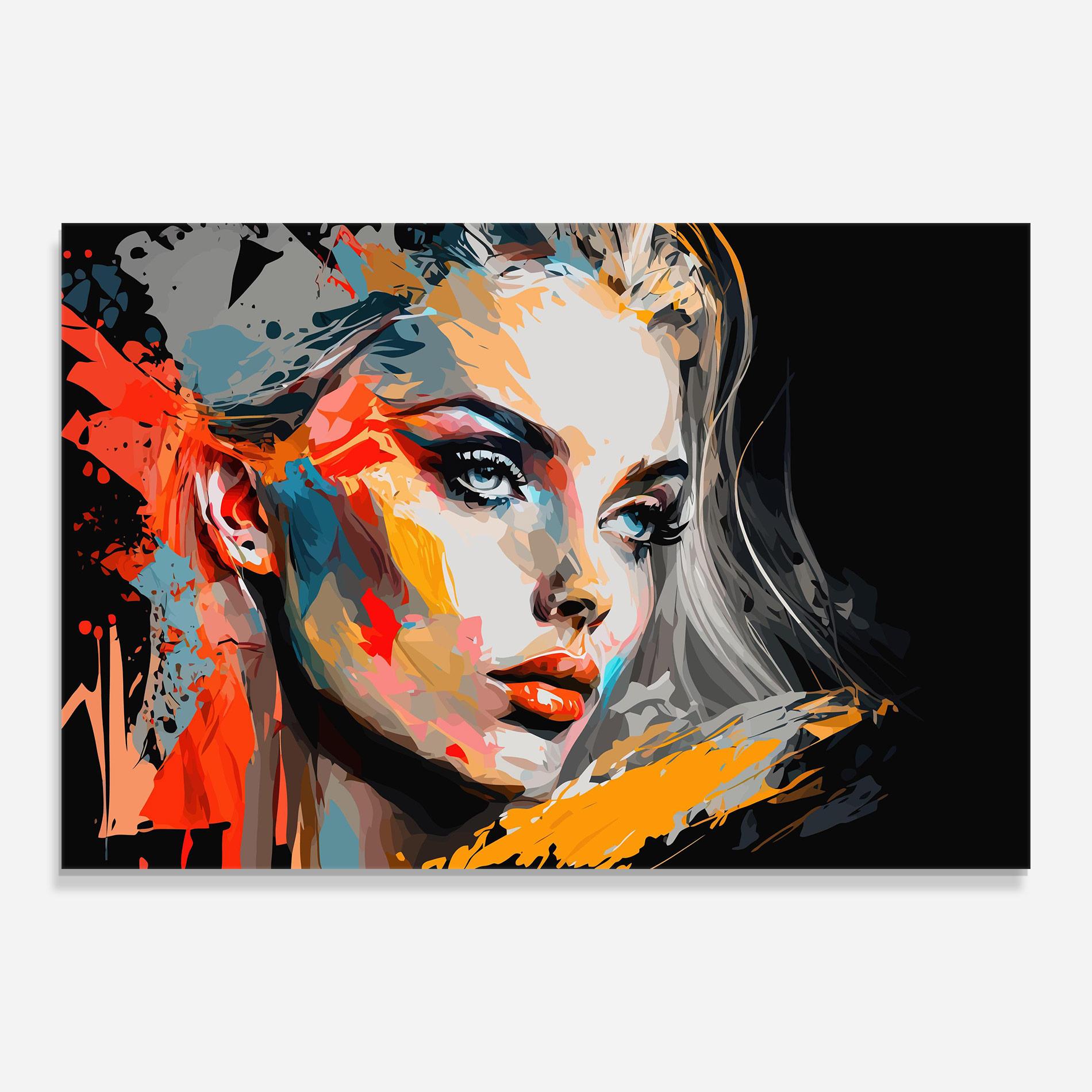 Üvegkép Blue Eye Face mockup 0