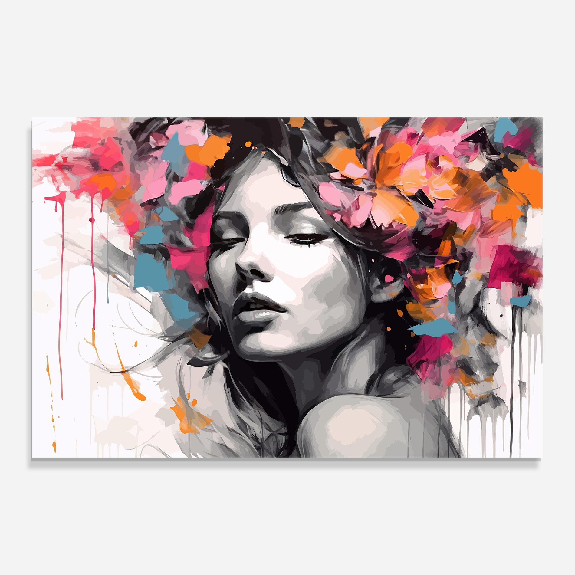 Üvegkép Colorful Flower Portrait mockup 0