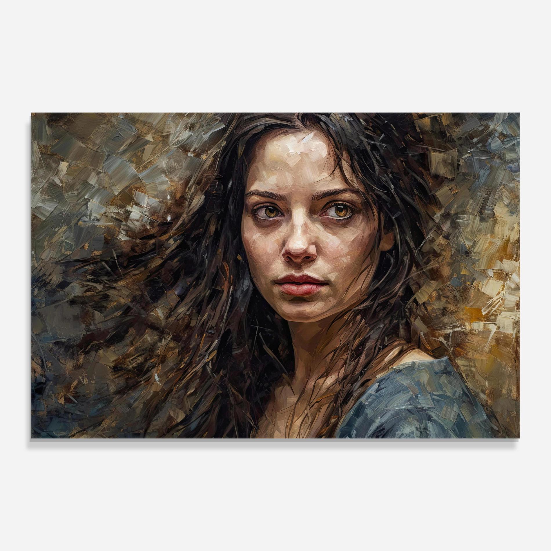 Üvegkép Darkhaired Woman Portrait mockup 0